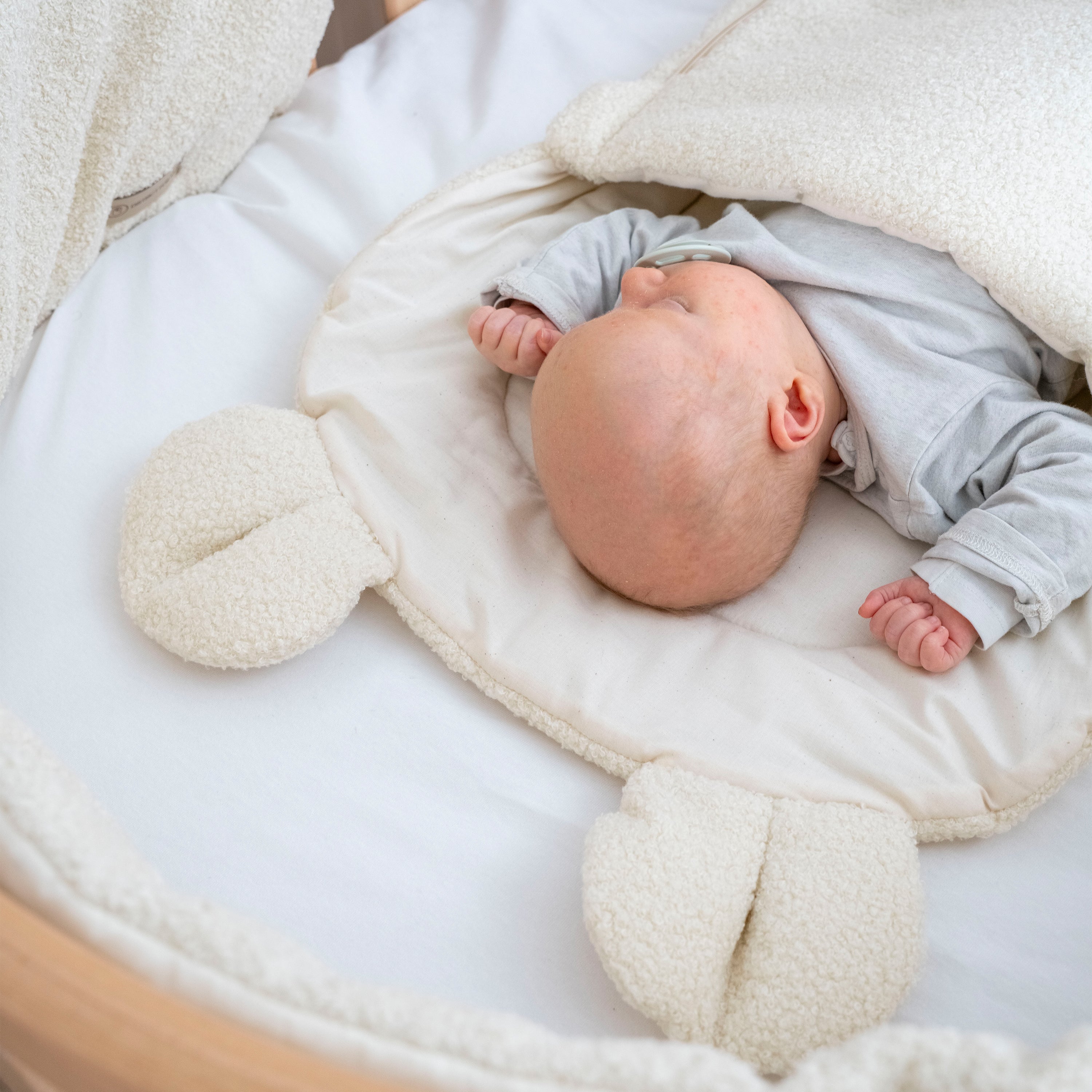 Babyschlafsack Teddyohren Teddy Boucle - kuscheliger Ganzjahresschlafsack - Babyschlafsack