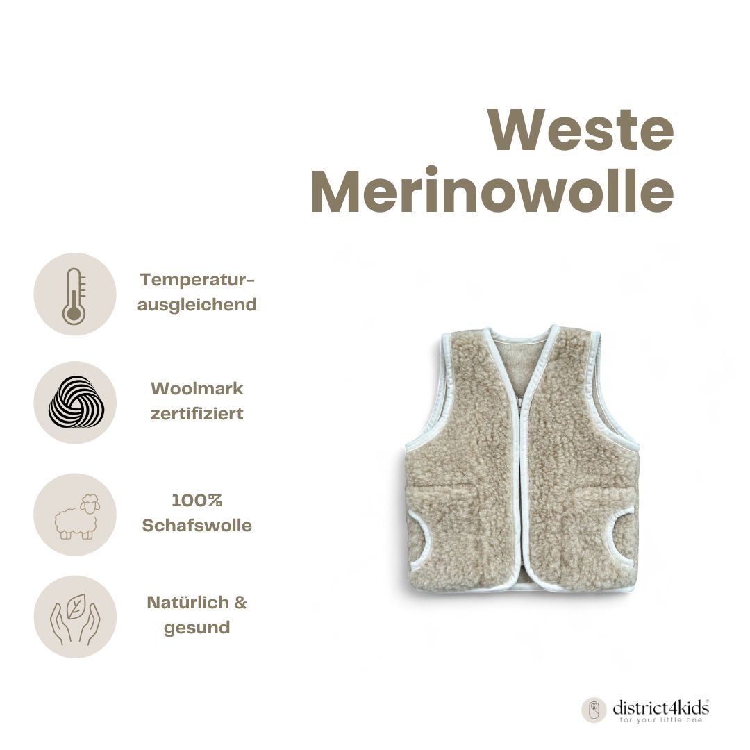 Merinoweste für Kinder – Weich warm & hypoallergen Weste