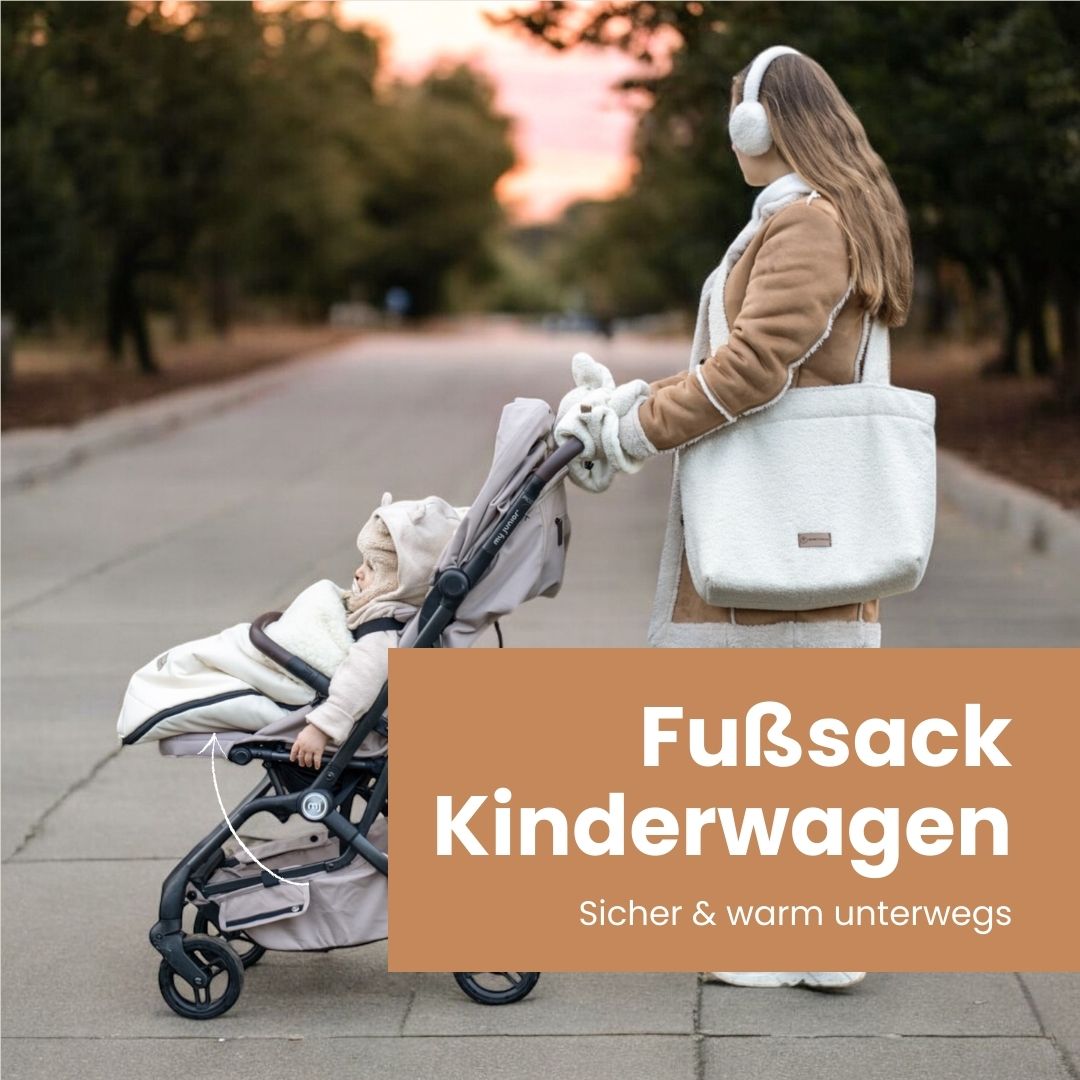 Winterfußsack wasserabweisend Innenfutter aus Merinowolle - Kinderwagen - Winterfußsack