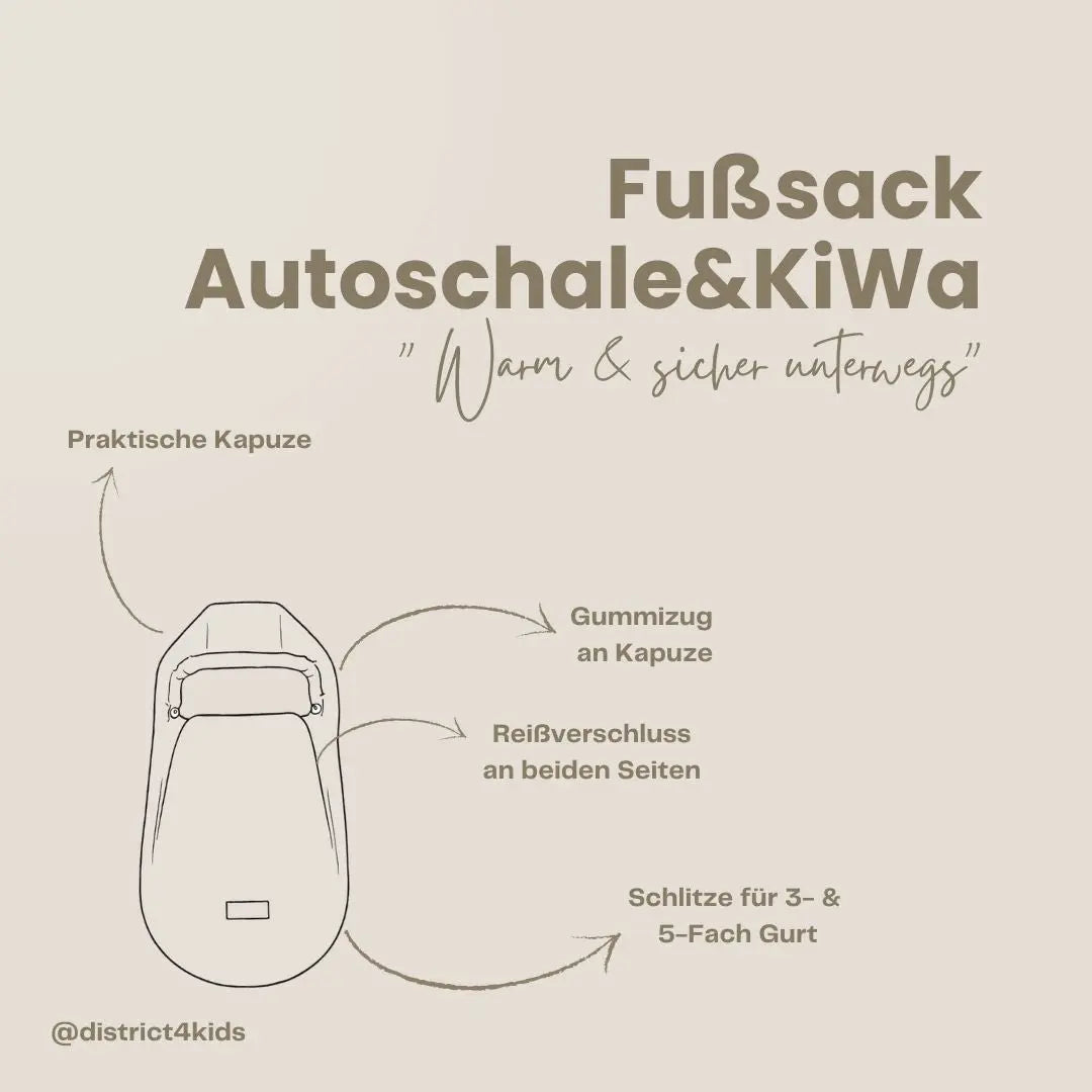 Winterußsack Musselin Leopard für Kinderwagen Autoschale - Winterfußsack