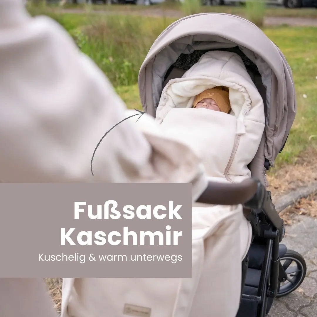 Winterfußsack Kaschmir – luxuriös & warm für Kinderwagen & Autoschale - Winterfußsack