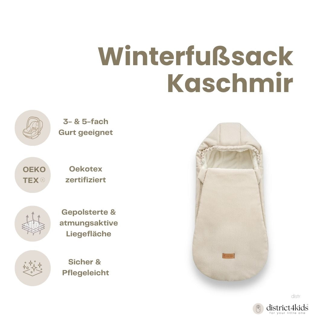Winterfußsack Kaschmir – luxuriös & warm für Kinderwagen & Autoschale - Winterfußsack