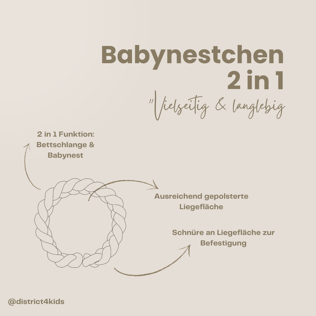 Babynestchen 2-in-1 – Kuscheliger Baby-Kokon & Bettumrandung - Babynestchen