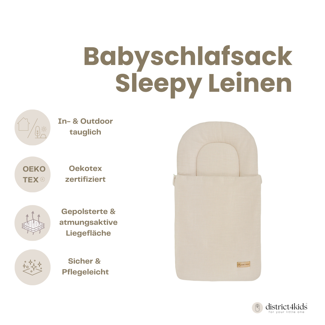 Babyschlafsack Sleepy Leinen – Kuscheliger Ganzjahresschlafsack - Babyschlafsack