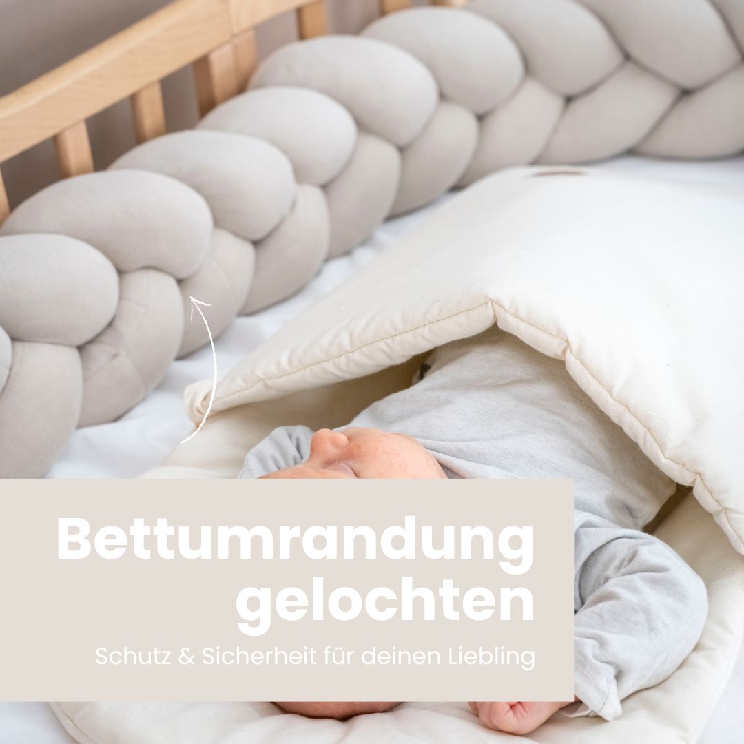 Bettschlange geflochten Musselin – Kuschelige Bettumrandung - Baby & Kleinkind
