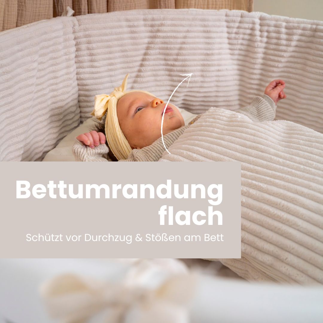 Bettumrandung Cord – Moderne & kuschelige Umrandung für Babybett & Beistellbett - Bettumrandung