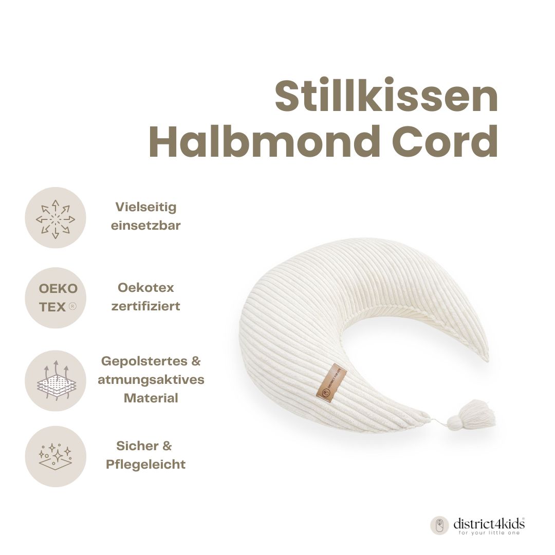 Stillkissen Halbmond Cord – Komfort Unterstützung & stilvolle Optik Stillkissen