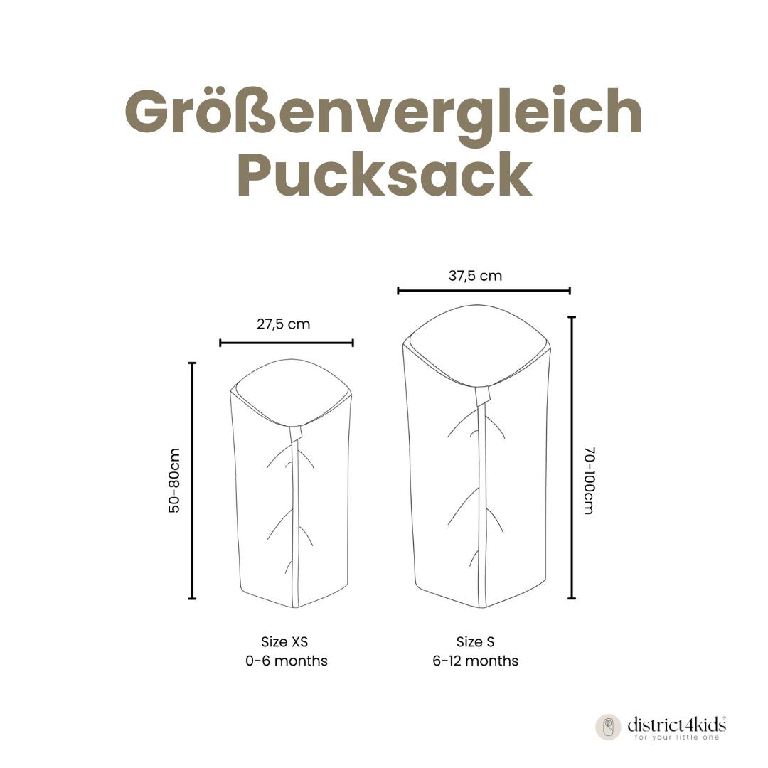 Pucksack Velours mitwachsend – Ganzjahres Babyschlafsack & Einschlafhilfe Pucksack