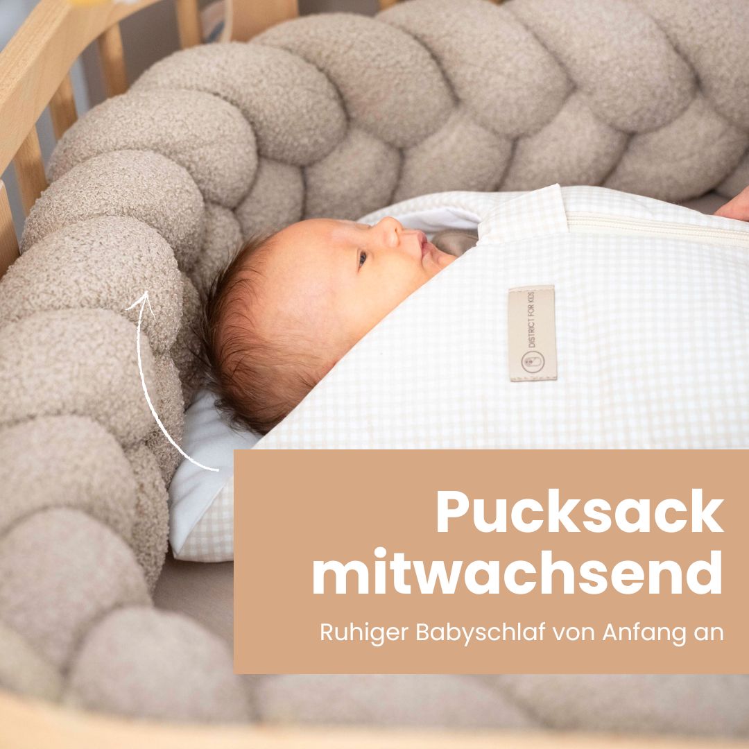 Pucksack Baumwolle kariert mitwachsend - Ganzjahresschlafsack & Einschlafhilfe - Pucksack