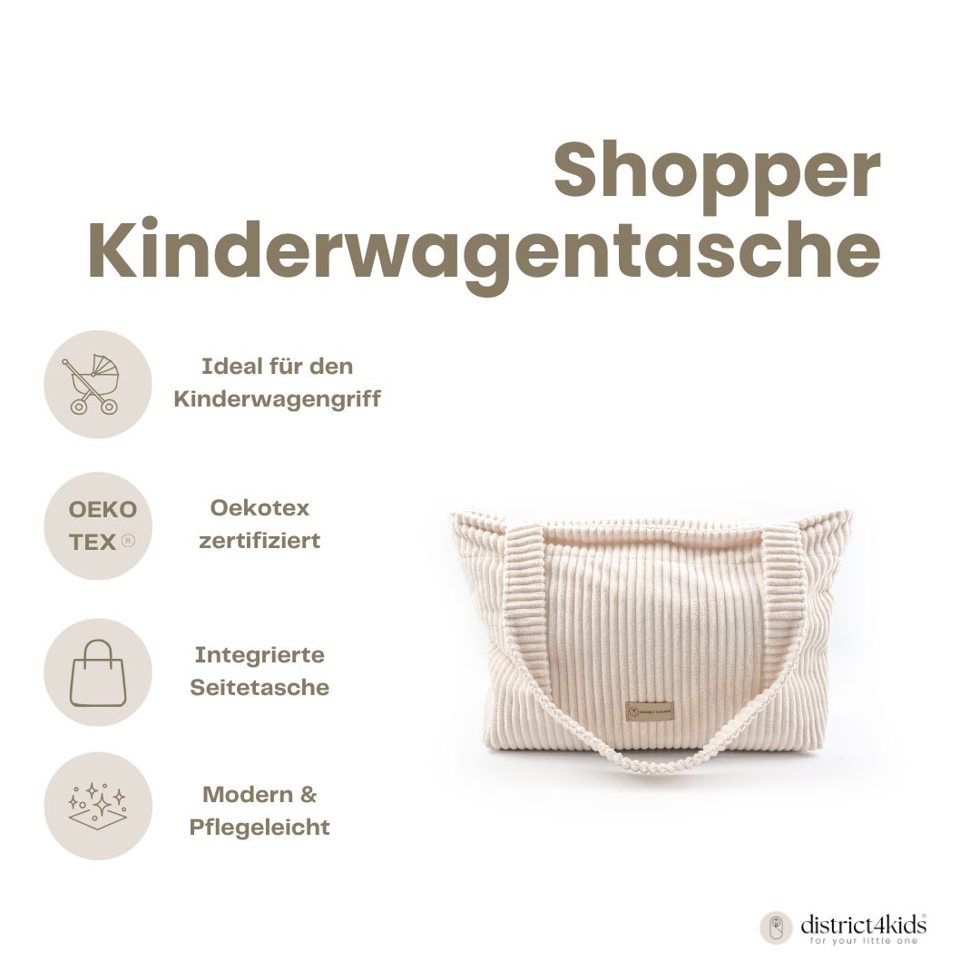 Shopper Mom Bag Cord - Perfekt für den Alltag Kinderwagen Cross Shoulder - Wickeltasche