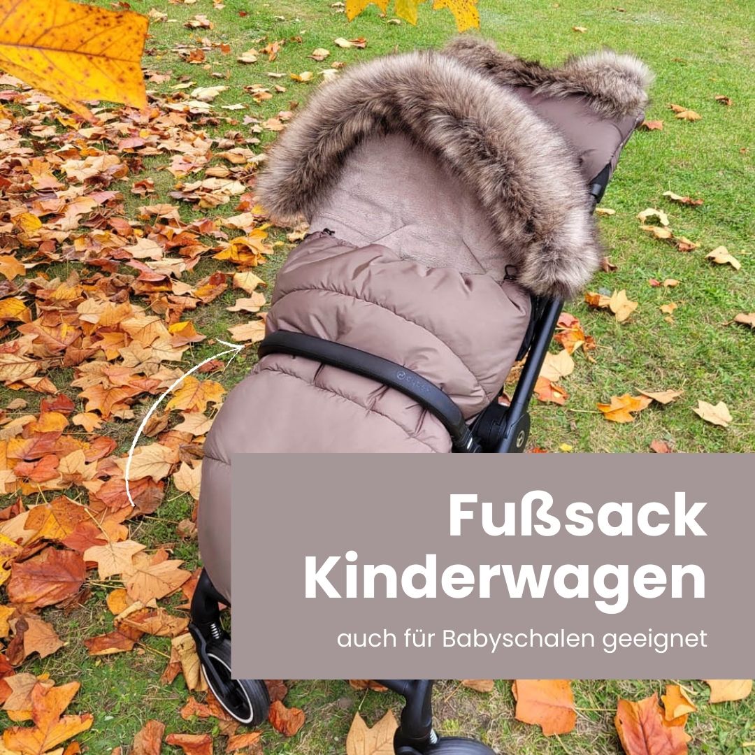 Winterfußsack wasserabweisend mit Fell – für Kinderwagen Winterfußsack