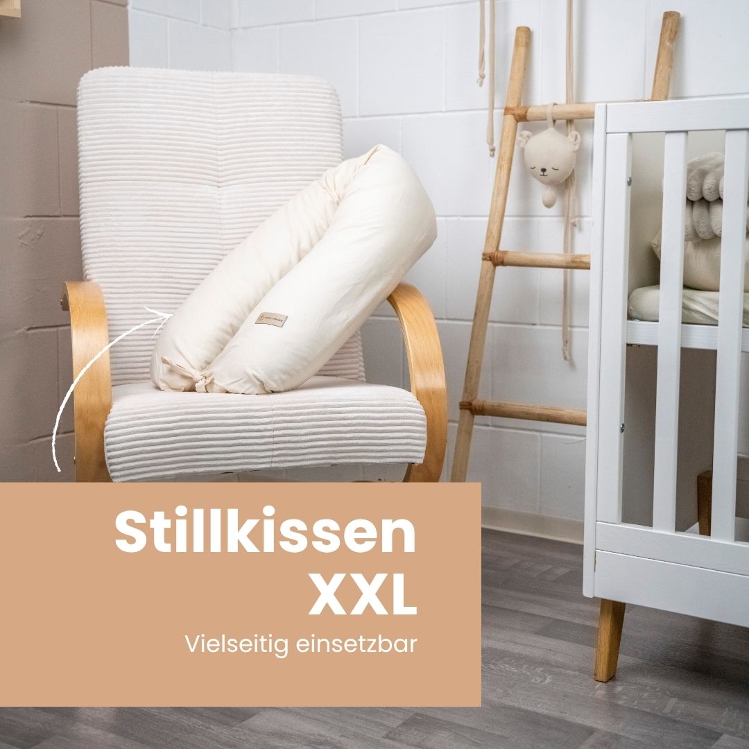 Stillkissen & Schwangerschaftskissen Bio Baumwolle XXL – ergonomisch weich & vielseitig - Stillkissen