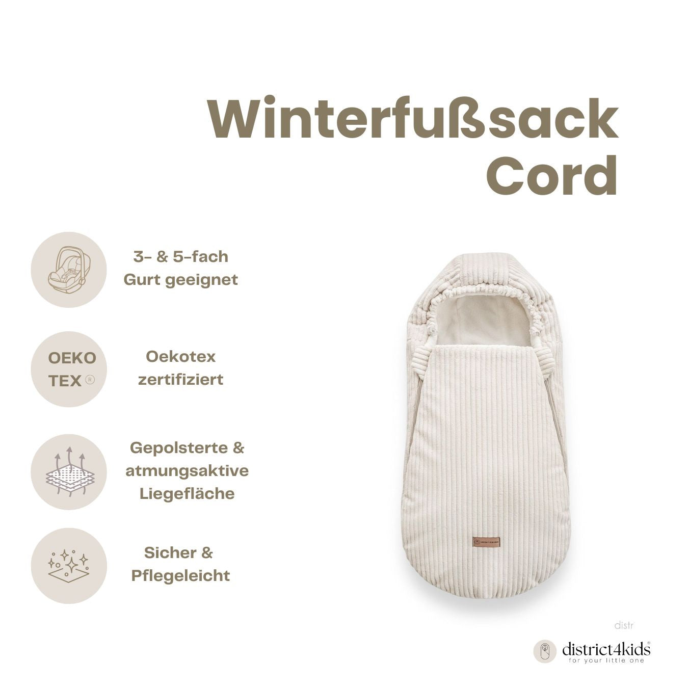 Winterfußsack Cord – warm & stylisch für Kinderwagen & Autoschale - Winterfußsack