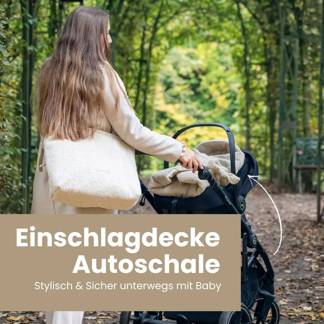 Einschlagdecke Teddystoff Boucle – ideal für jede Autoschale - Fußsäcke