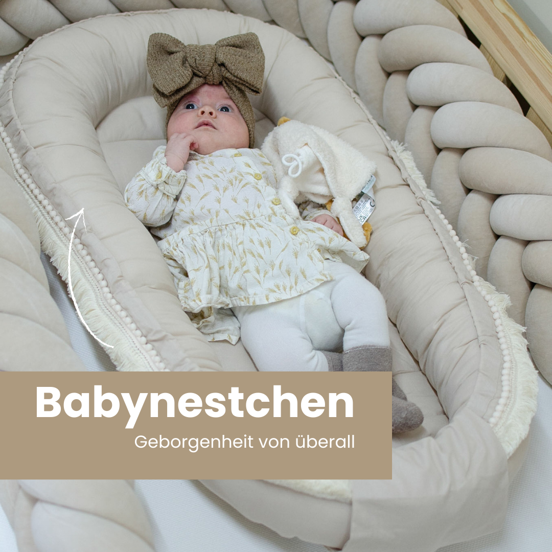 Babynestchen Boho-Stil – Kuscheliger Baby-Kokon für Geborgenheit & Komfort Beige Babynestchen