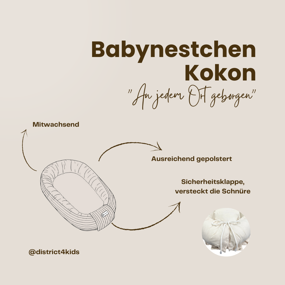 Babynestchen Baumwolle – Kuscheliger Baby-Kokon - Babynestchen