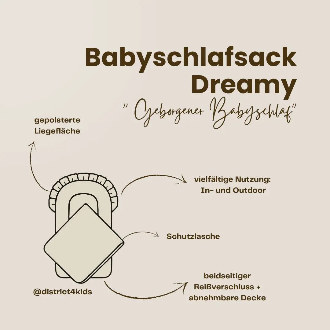 Babyschlafsack Dreamy Musselin – Atmungsaktiver Ganzjahresschlafsack - Babyschlafsack