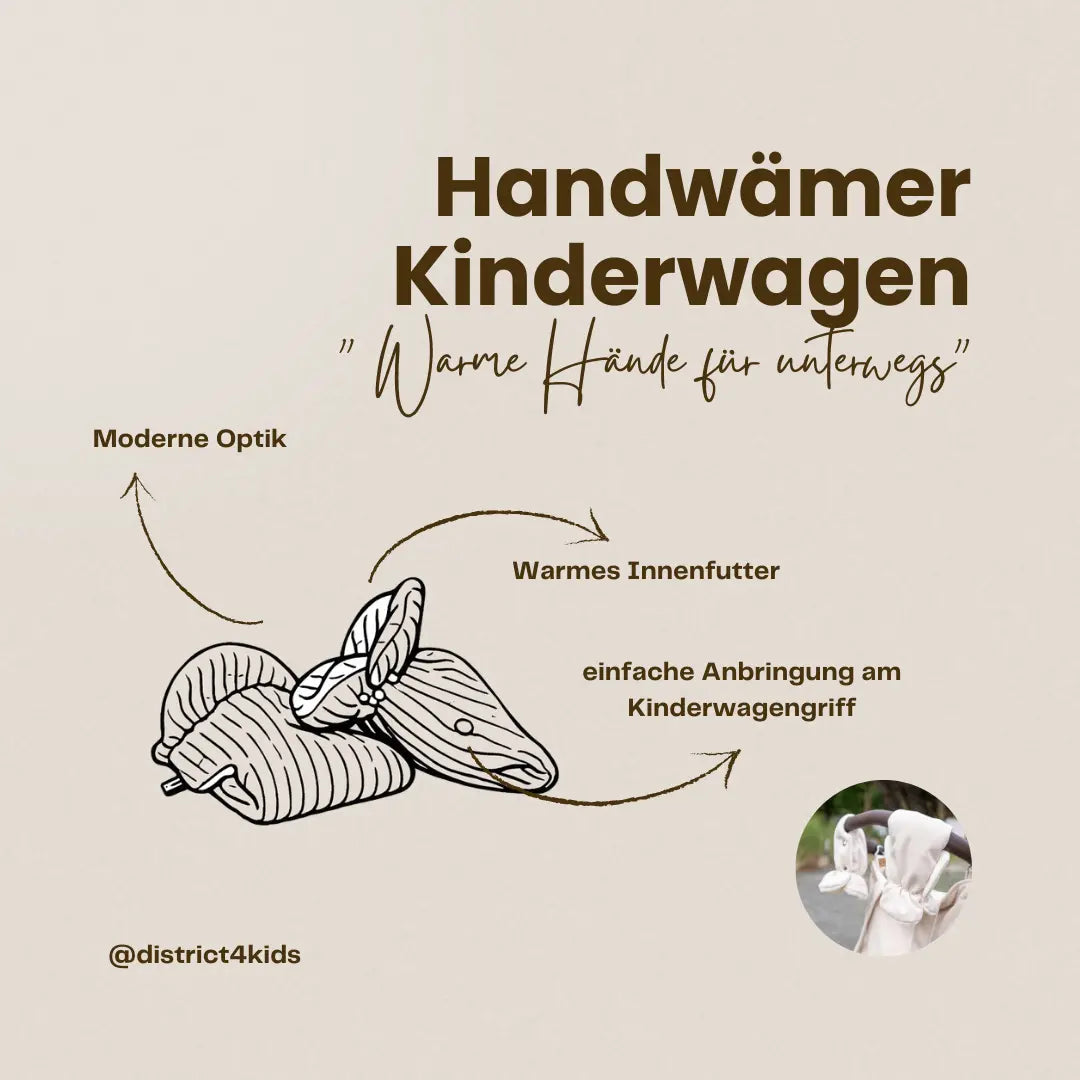 Handschuhe Cord für den Kinderwagen - Handwärmer - Winterfußsack