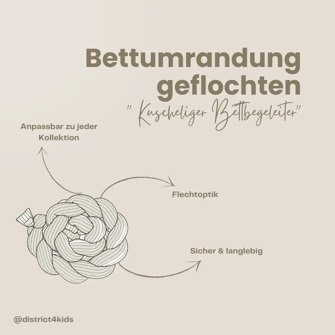 Bettschlange geflochten Musselin – Kuschelige Bettumrandung - Baby & Kleinkind