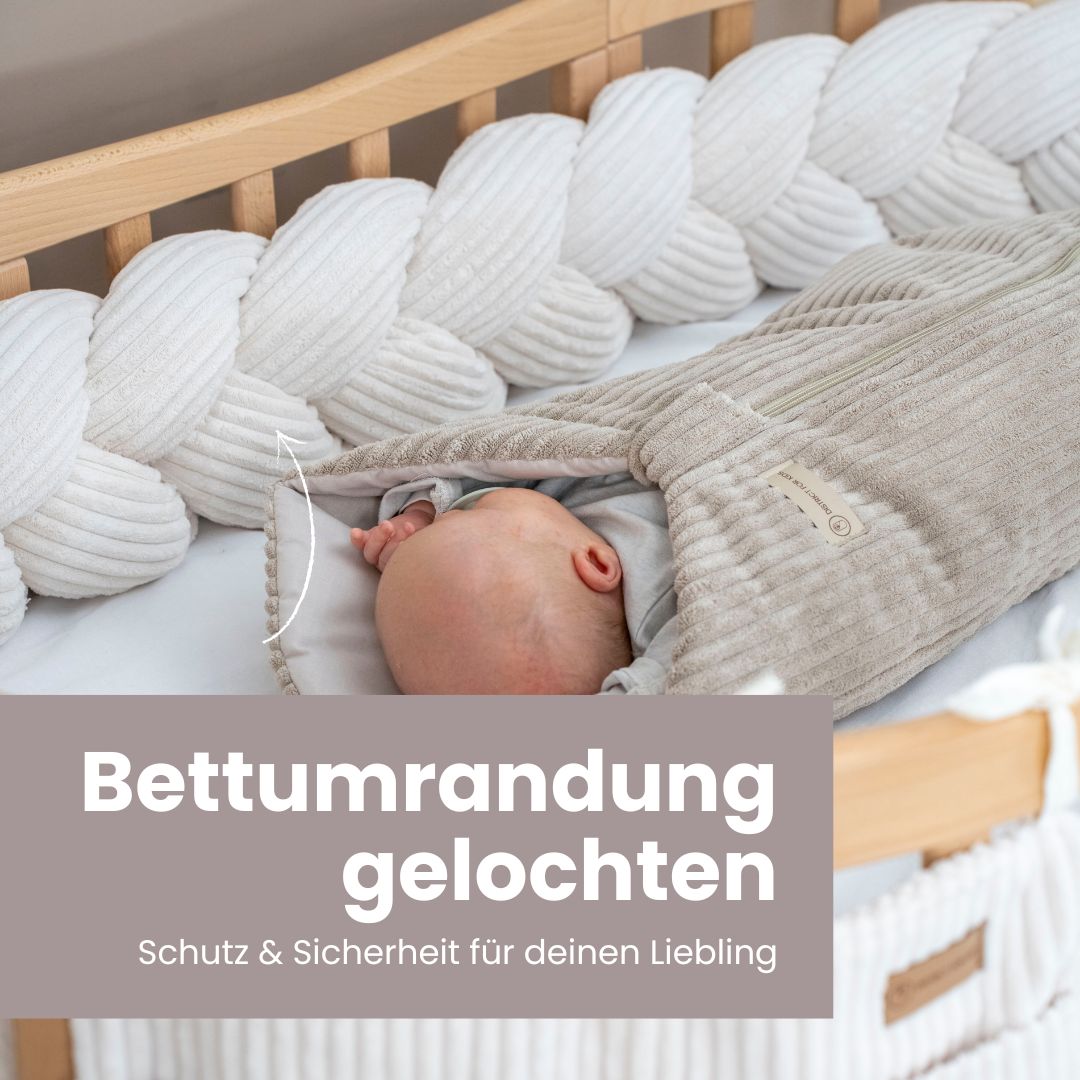 Bettschlange geflochten Cord – Kuschelige & robuste Bettumrandung - Baby & Kleinkind