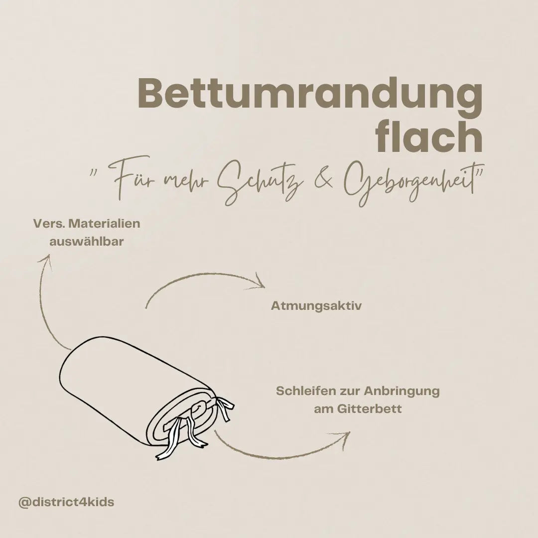 Bettumrandung Rüschen für Baby- und Beistellbetten – Hochwertig & Oeko-Tex zertifiziert Bettumrandung