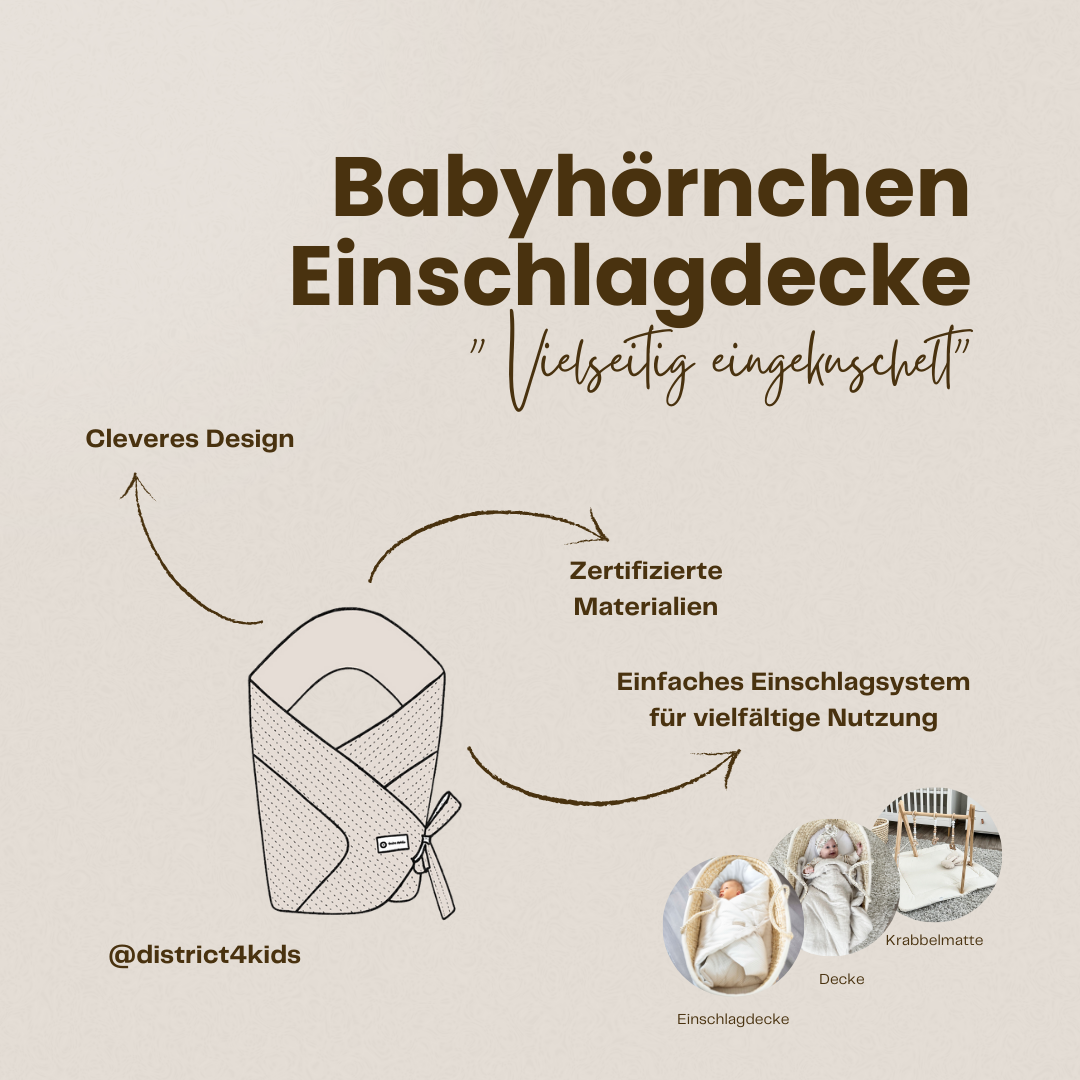 Babyhörnchen Boho für Babys – Puckdecke & Einschlagsdecke - Beige / 2.5 TOG - Einschlagdecke