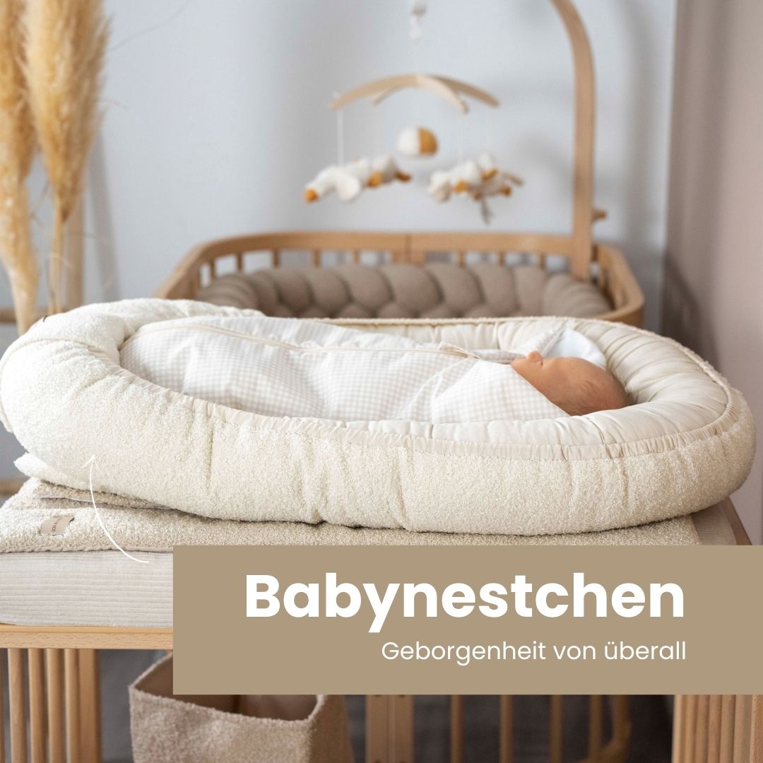 Babynestchen Teddystoff-Boucle – mitwachsender Baby-Kokon - Babynestchen