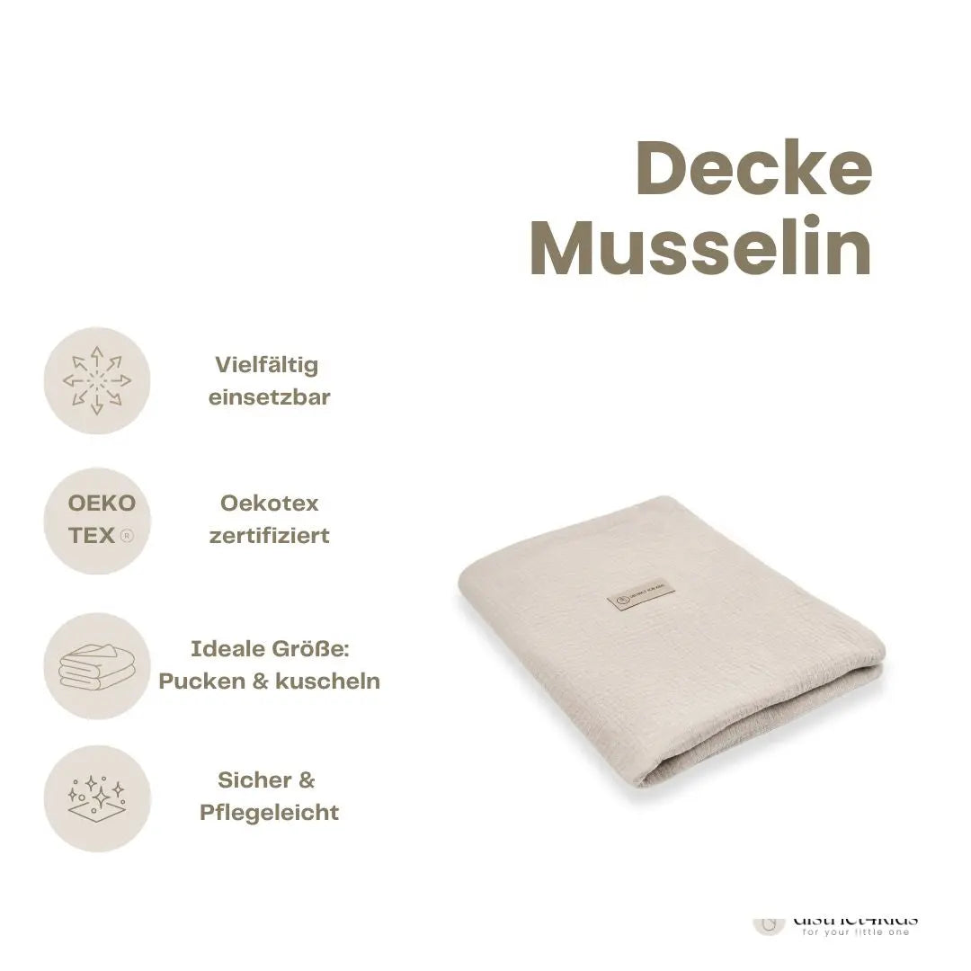 Decke Musselin - Mulltuch Schmuse- & Puckdecke - Bettdecke