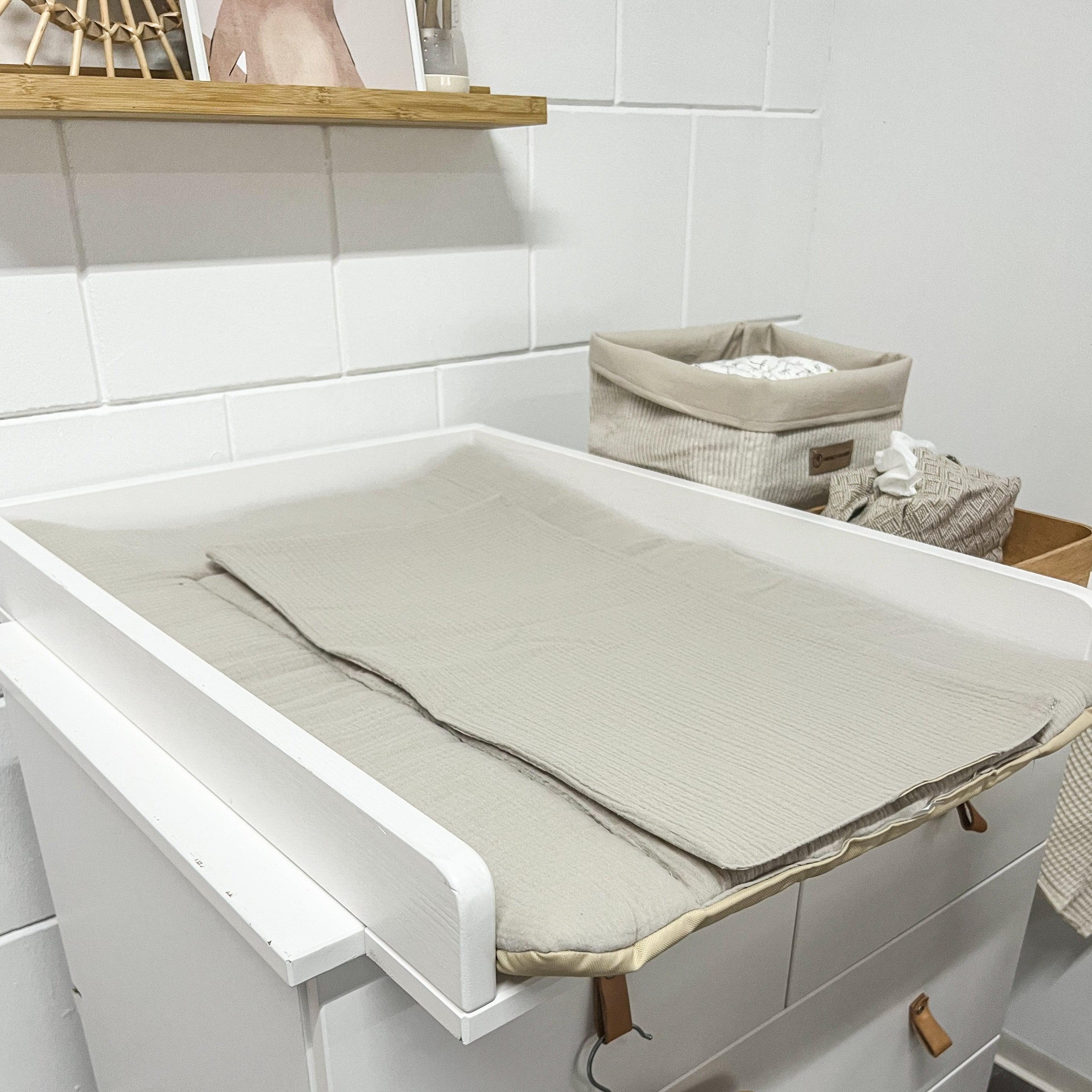 Wickelauflage inkl. Unterlage Musselin-Wickelauflage-District for Kids-Beige-50x70cm-District for Kids