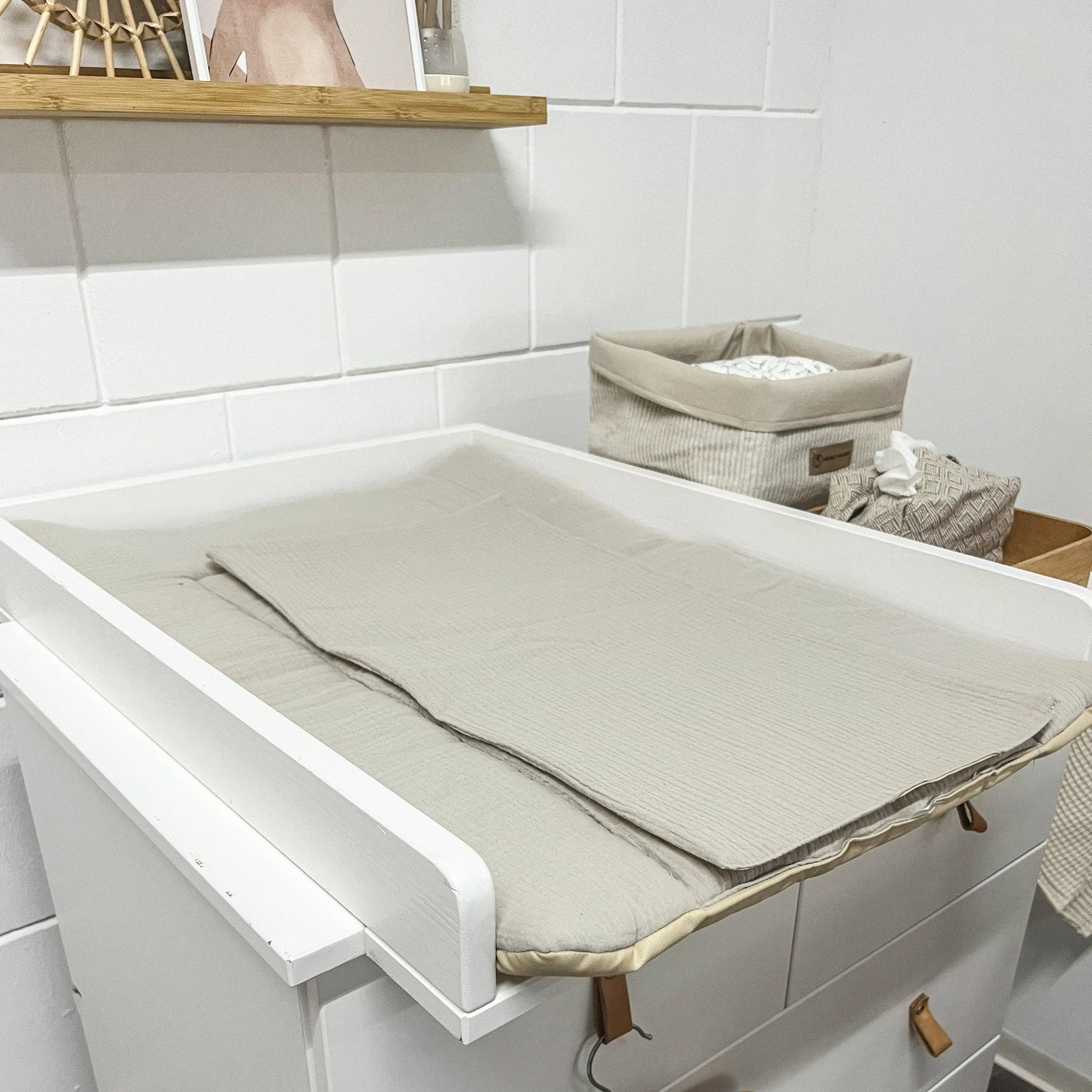 Wickelauflage inkl. Unterlage Musselin-Wickelauflage-District for Kids-Beige-50x70cm-District for Kids