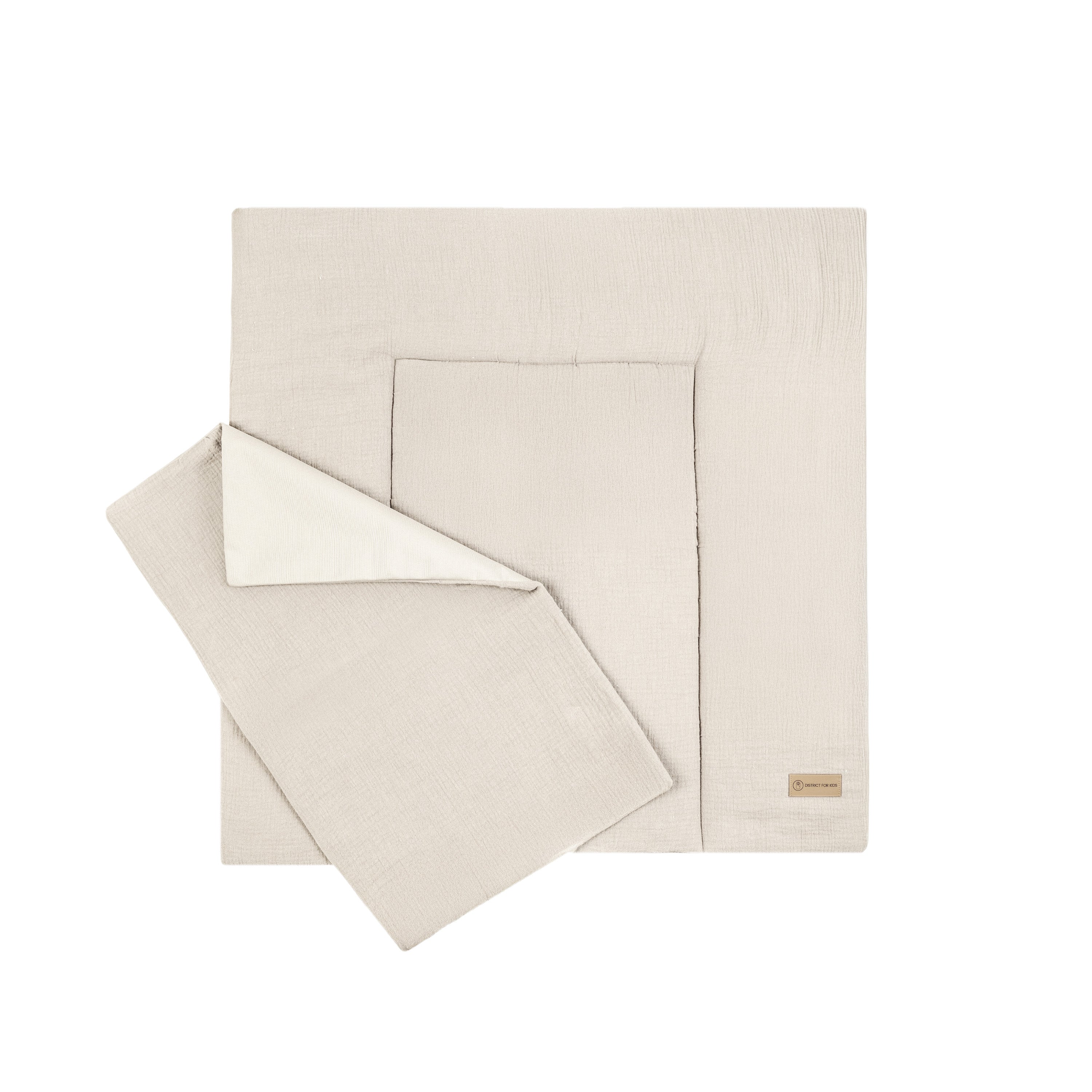 Wickelauflage Musselin mit Unterlage – natürlich & kuschelig für dein Baby - Beige / 75x75cm - Wickelauflage