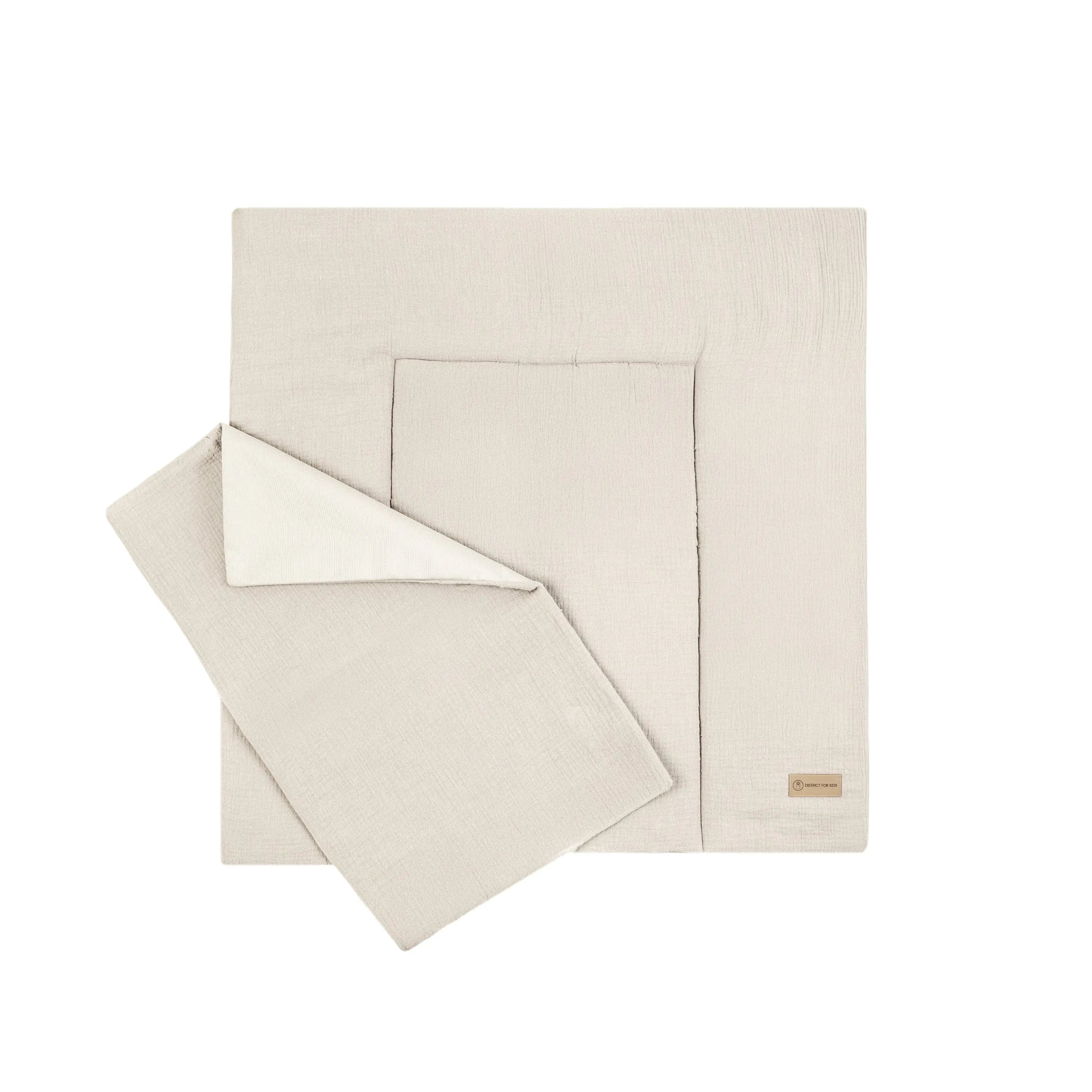 Wickelauflage Musselin mit Unterlage – natürlich & kuschelig für dein Baby - Beige / 75x75cm - Wickelauflage