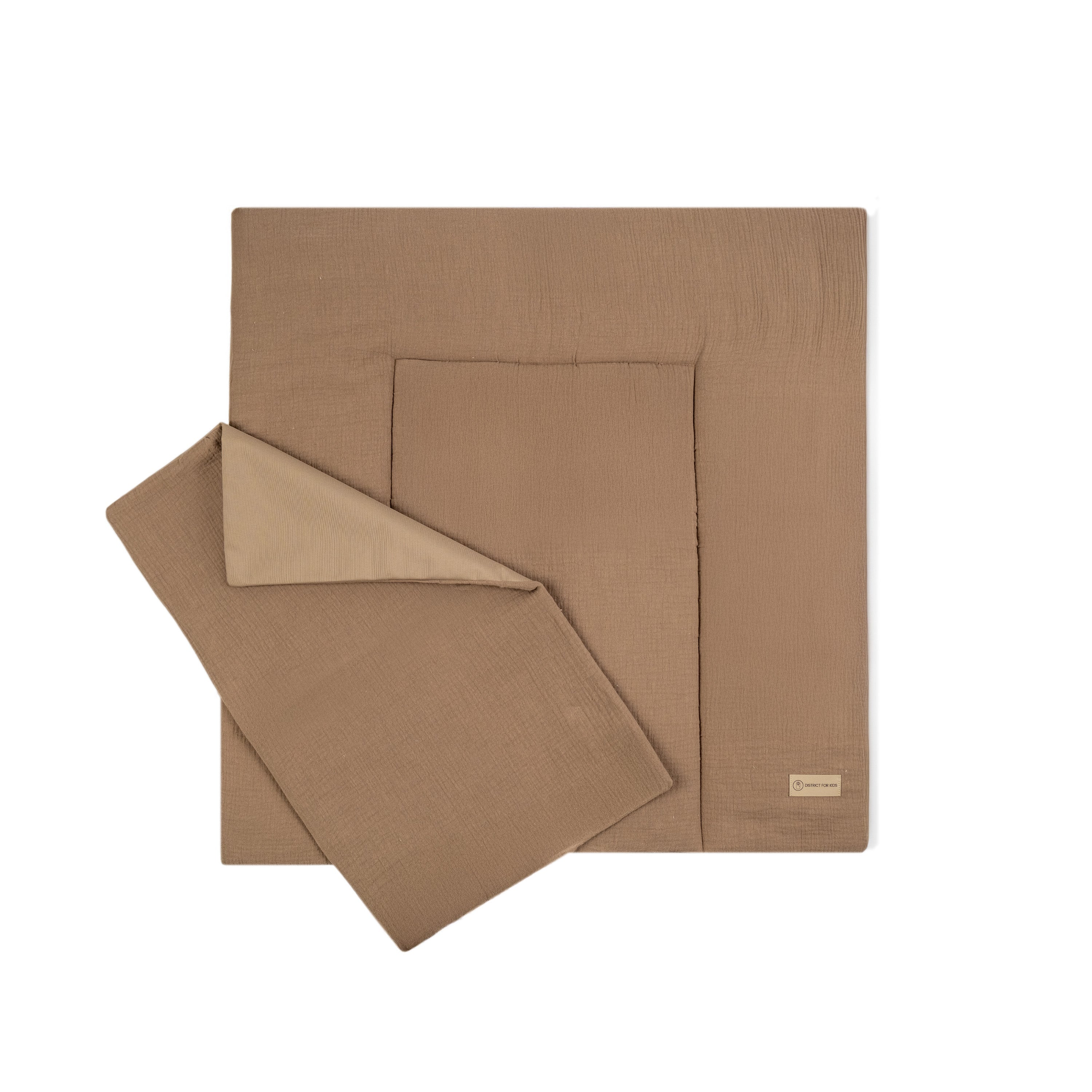 Wickelauflage Musselin mit Unterlage – natürlich & kuschelig für dein Baby - Braun / 50x70cm - Wickelauflage