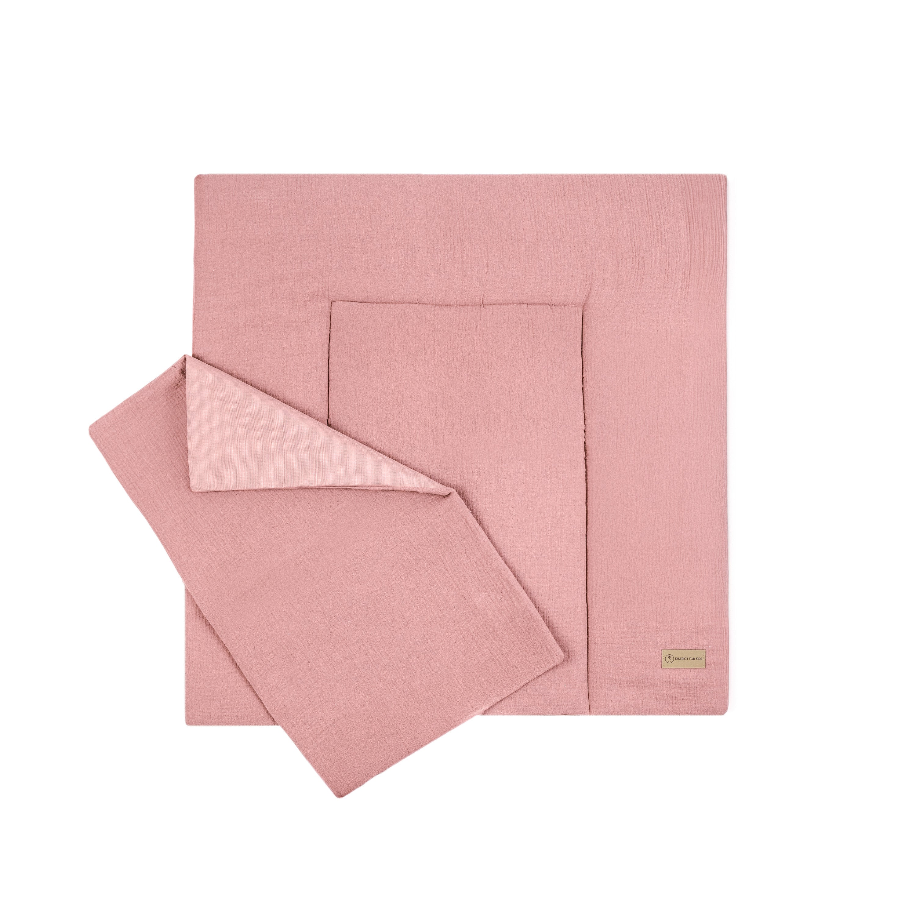 Wickelauflage Musselin mit Unterlage – natürlich & kuschelig für dein Baby - Rosa / 75x75cm - Wickelauflage