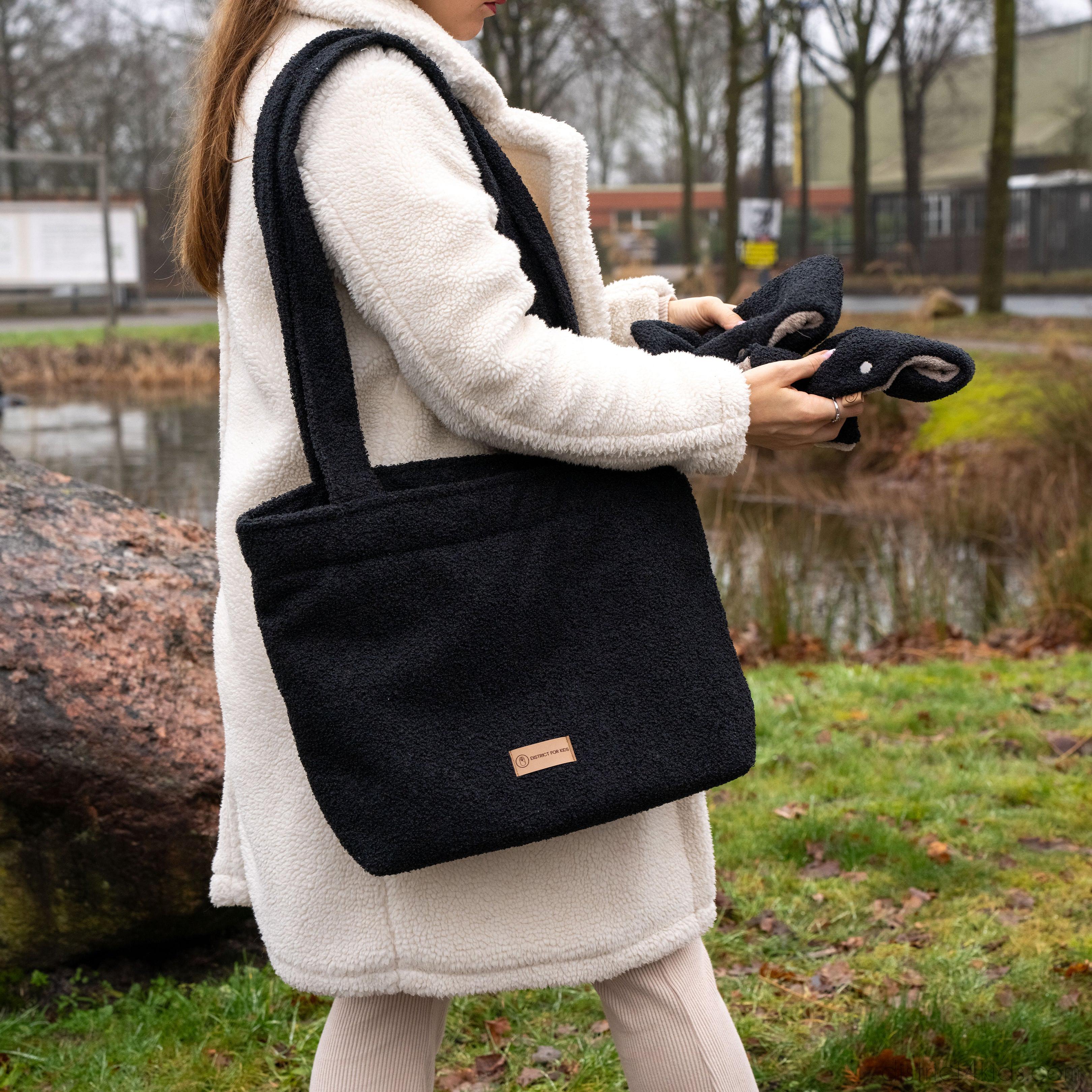 Wickeltasche Kinderwagen Boucle Teddystoff - Mom bag-Wickeltasche-District for Kids-Beige-District for Kids