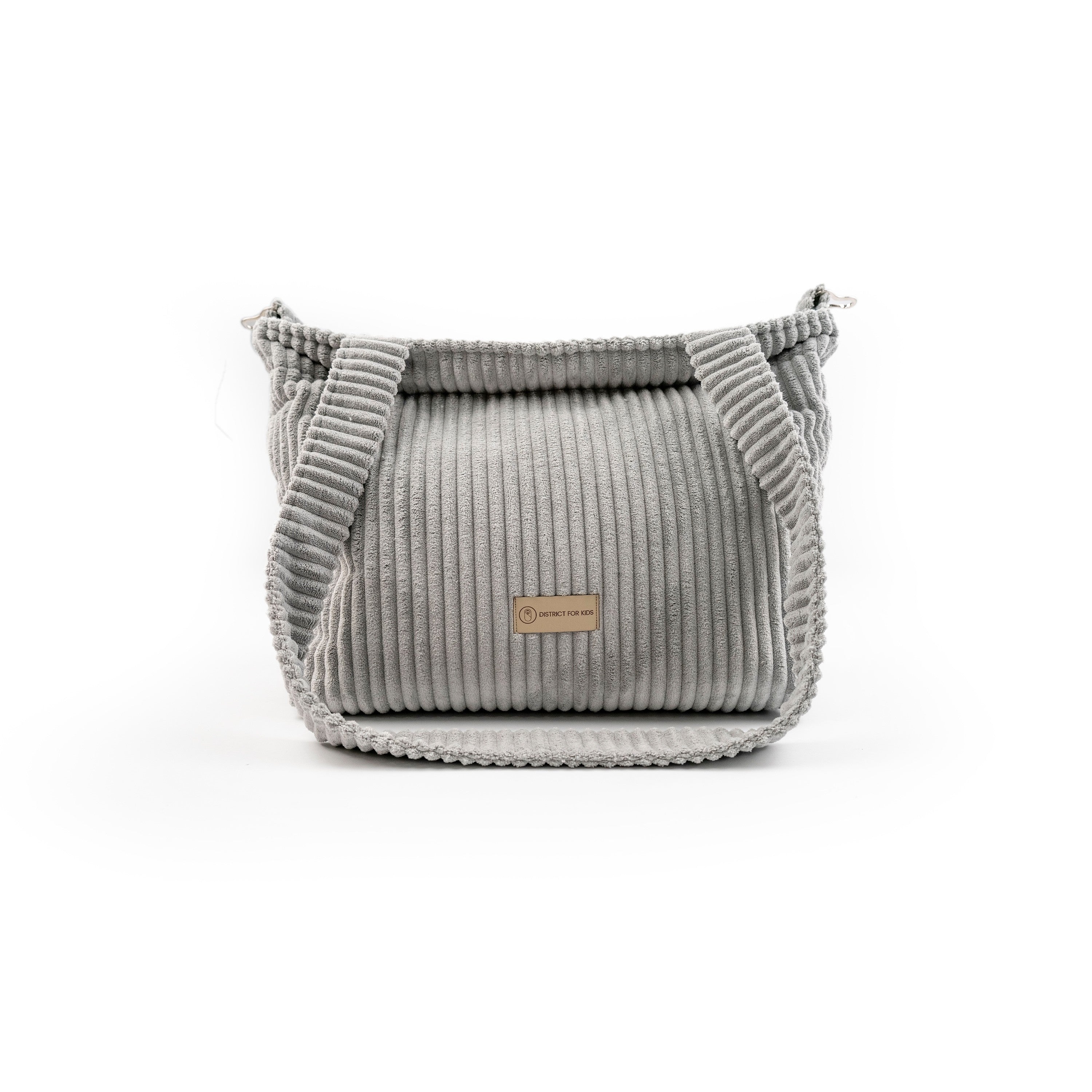 Wickeltasche Cord für den Kinderwagen- Mom bag - Grau - Wickeltasche