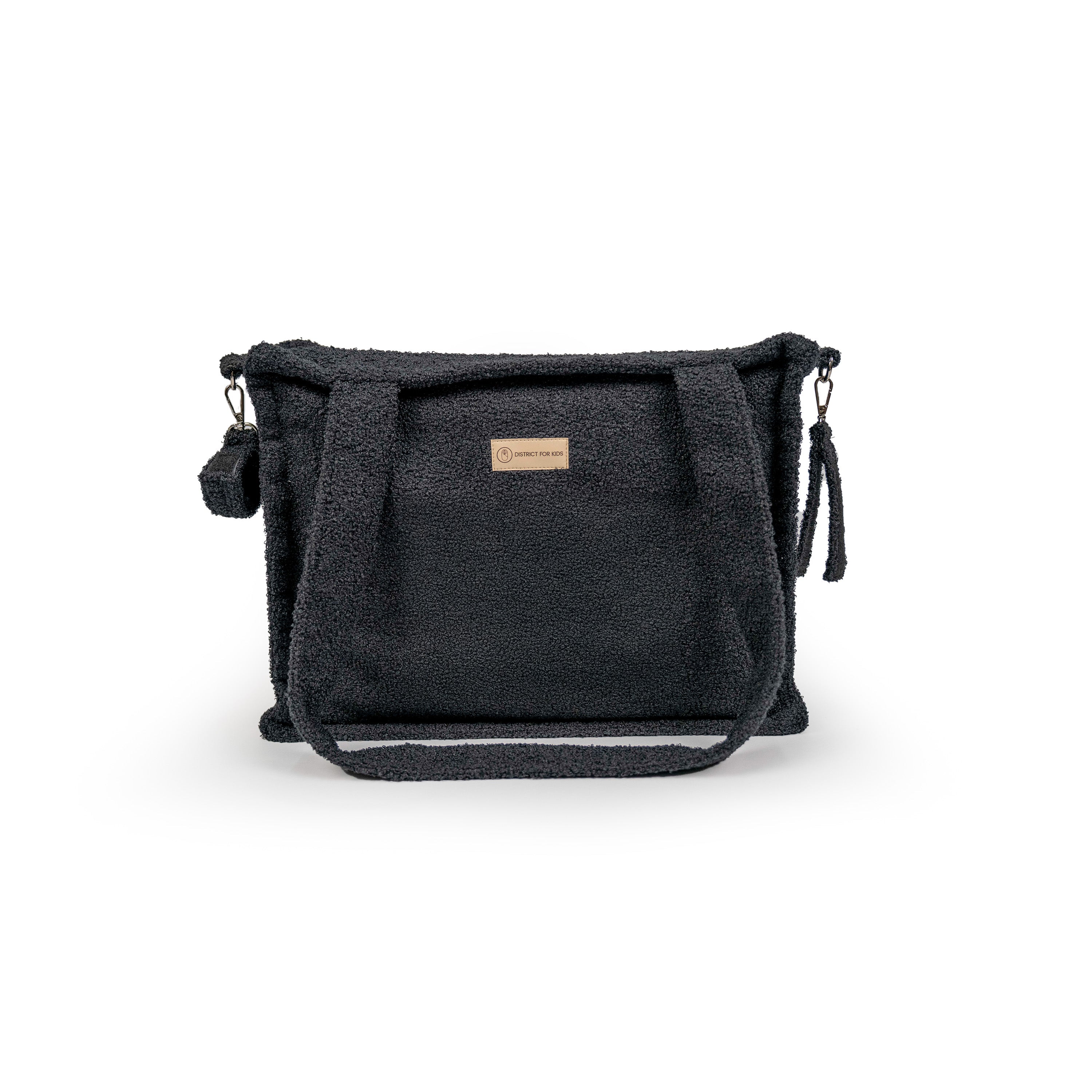 Kinderwagentasche Cube Teddy Boucle | Wickeltasche - Schwarz - Wickeltasche