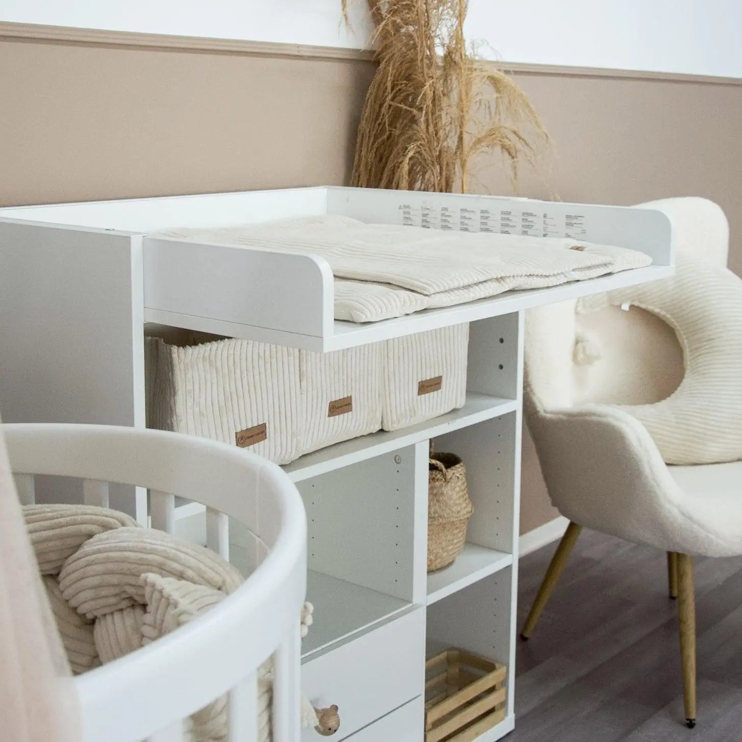 Wickeltisch-Korb aus Cord – Untensillo-Korb-District for Kids-Creme-District for Kids