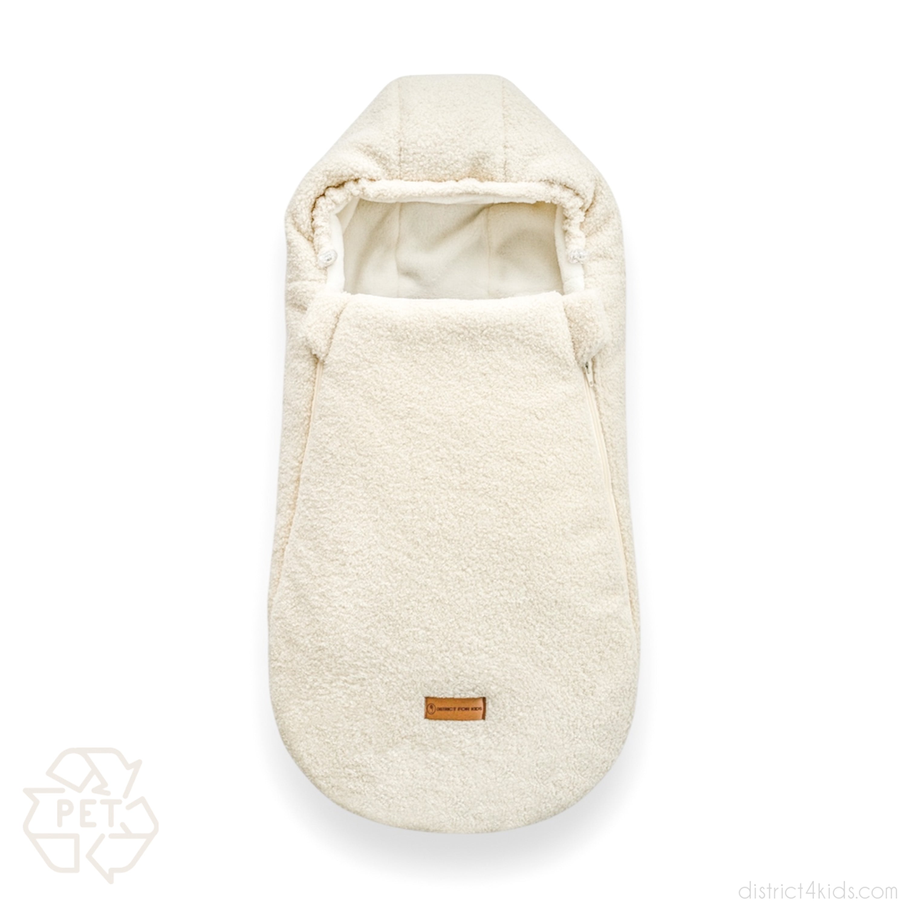 Winterfußsack Teddystoff Bouclé – für Kinderwagen & Autoschale Winterfußsack