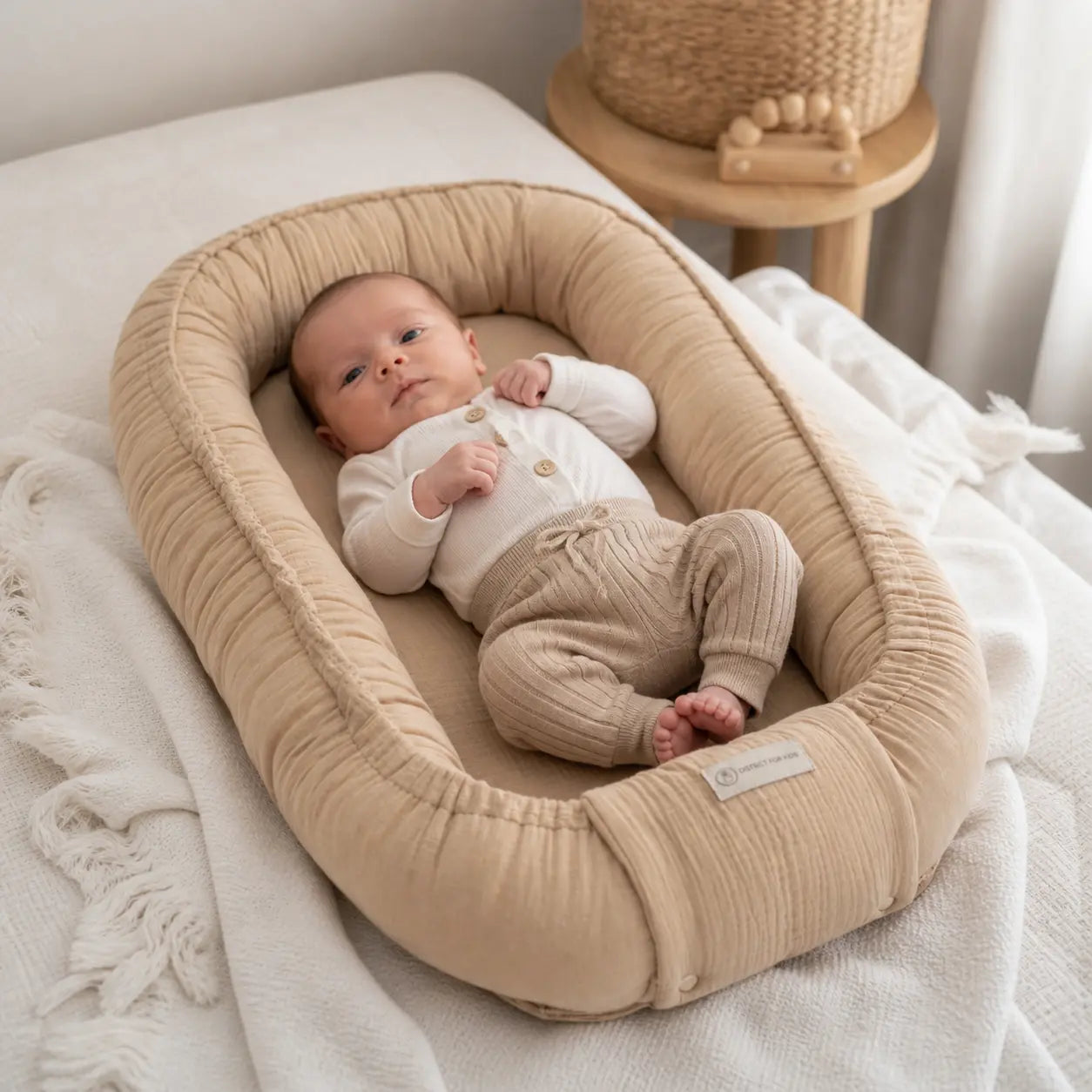 Babynestchen Musselin – Weicher mitwachsender Baby Kokon District for Kids