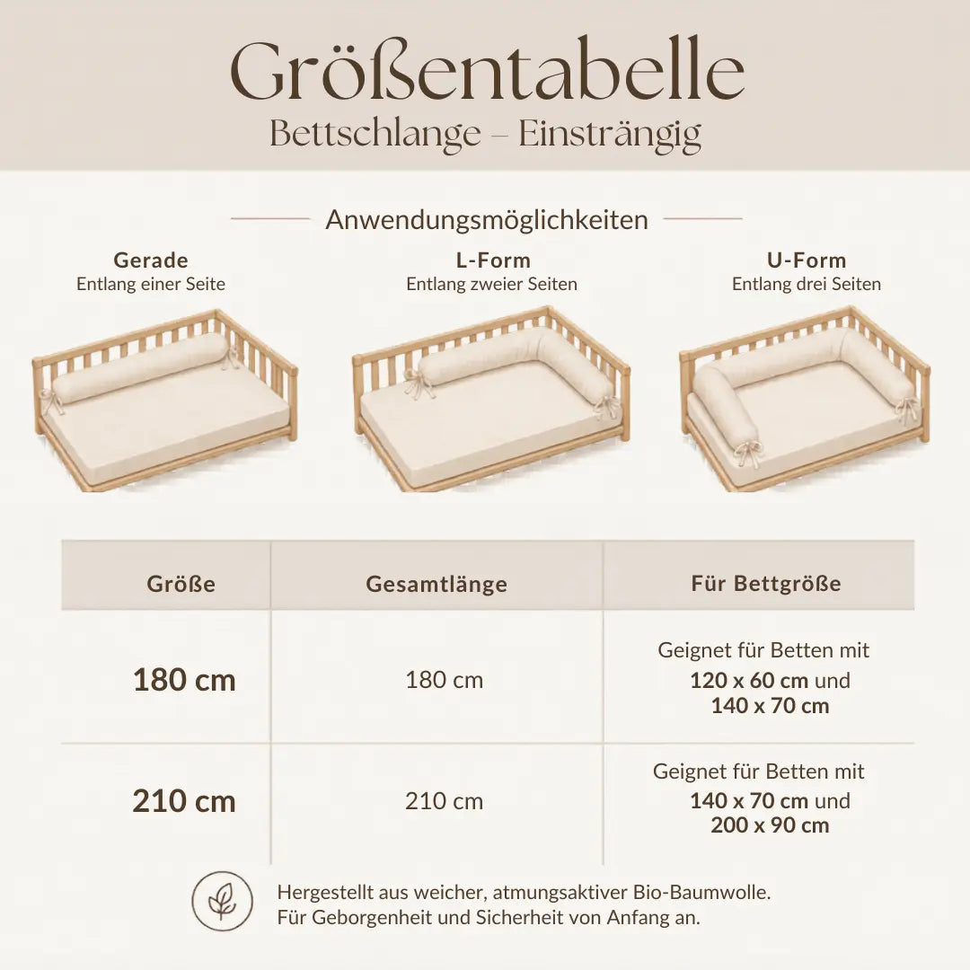 Bettschlange einsträngig 100% Bio-Baumwolle – Schutz & Vielseitig District for Kids