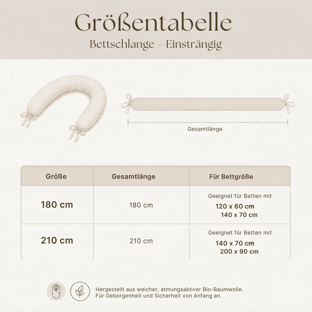 Bettschlange einsträngig 100% Bio-Baumwolle – Schutz & Vielseitig District for Kids