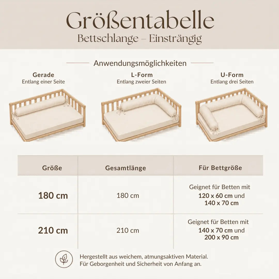 Bettschlange einsträngig Cord - Schutz, Komfort & Vielseitigkeit für dein Baby District for Kids