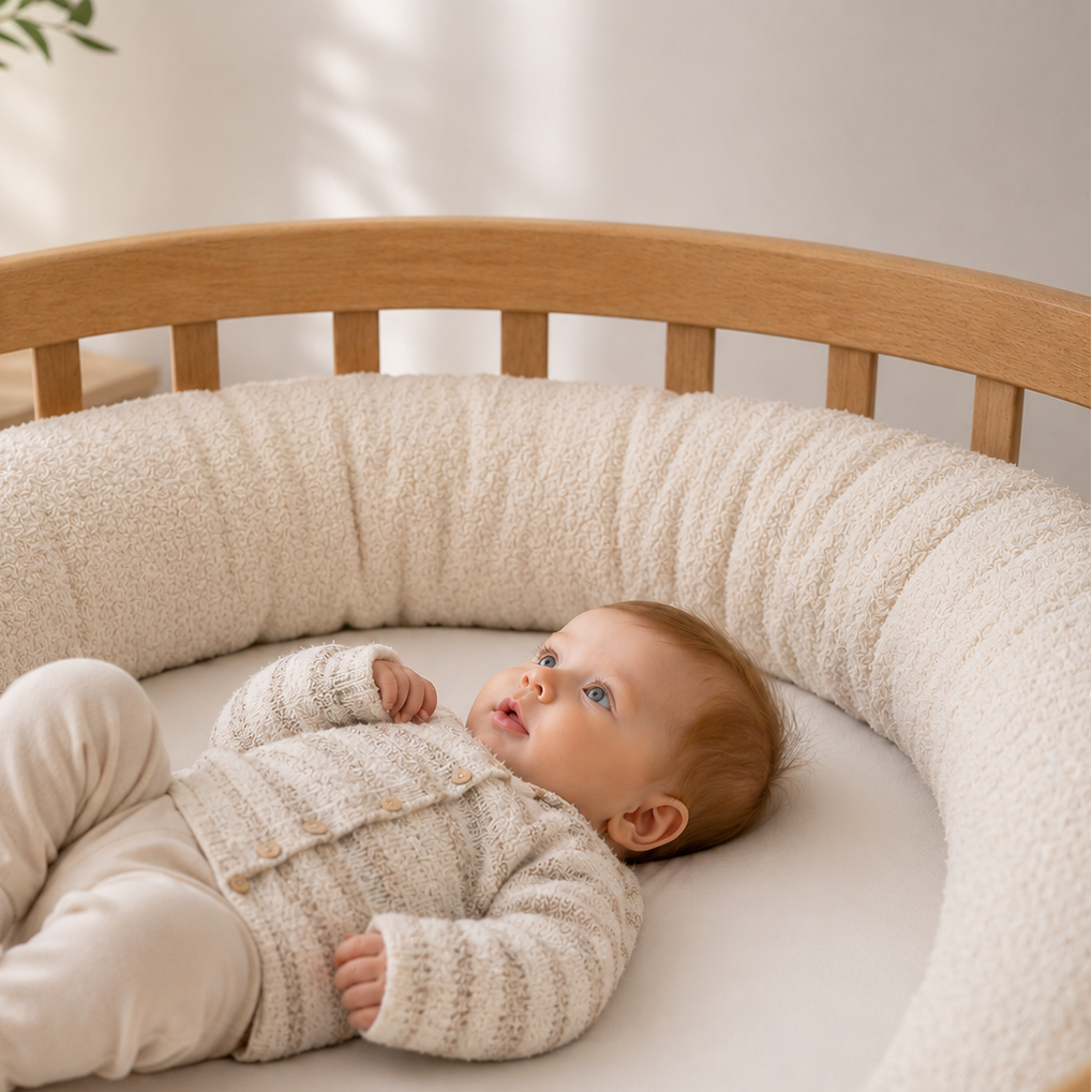 Bettschlange einsträngig Teddystoff Bouclé – Schutz & Vielseitig District for Kids