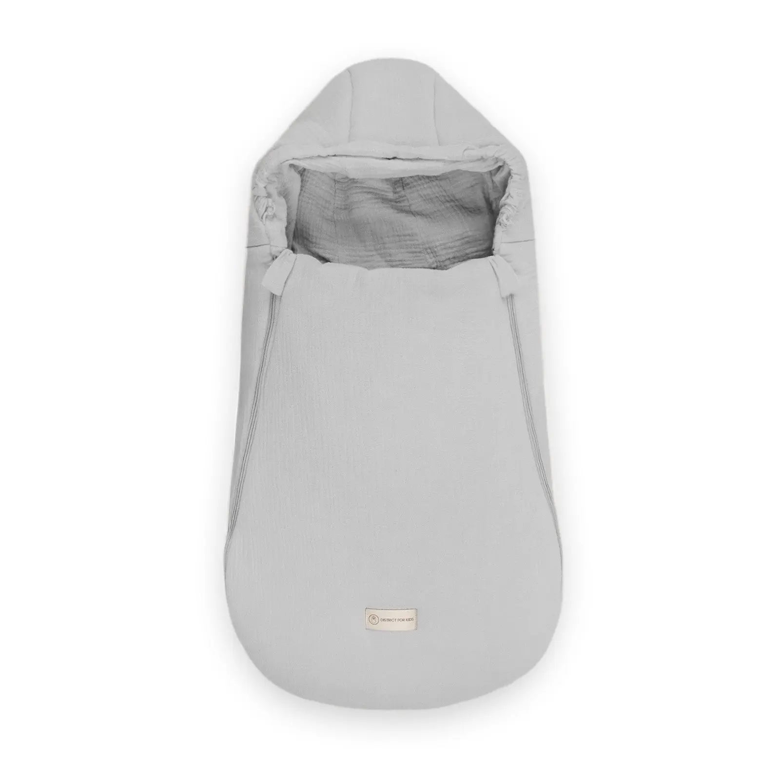 Winterfußsack Musselin – atmungsaktiv & warm für Kinderwagen & Autoschale - Grau / 90cm - Winterfußsack