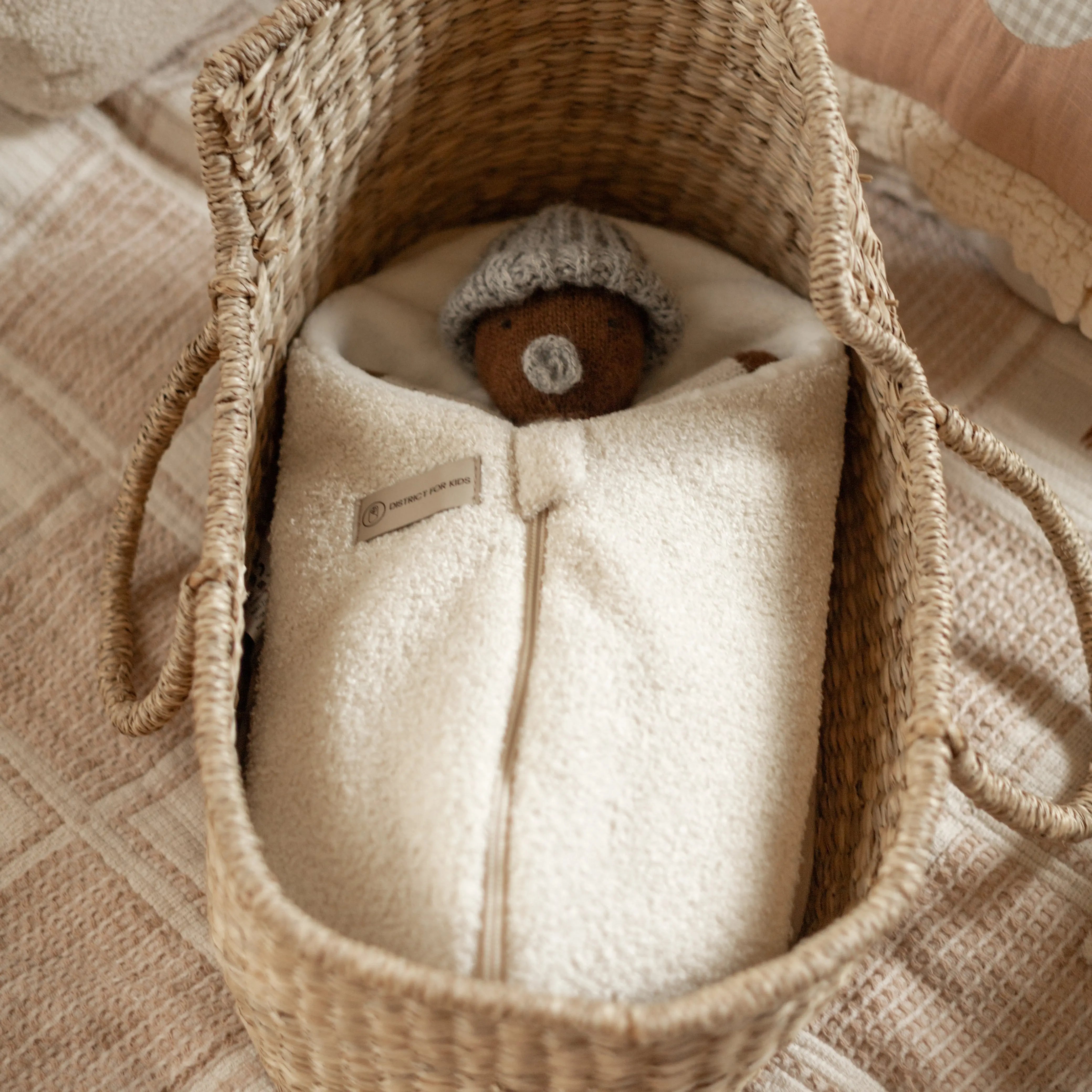 Pucksack für Puppen & Kuscheltiere - Teddystoff Boucle District for Kids