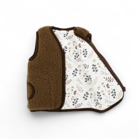 Merinoweste Muster für Kinder – atmungsaktiv & hautverträglich - Braun / 1-3 Jahre - Weste