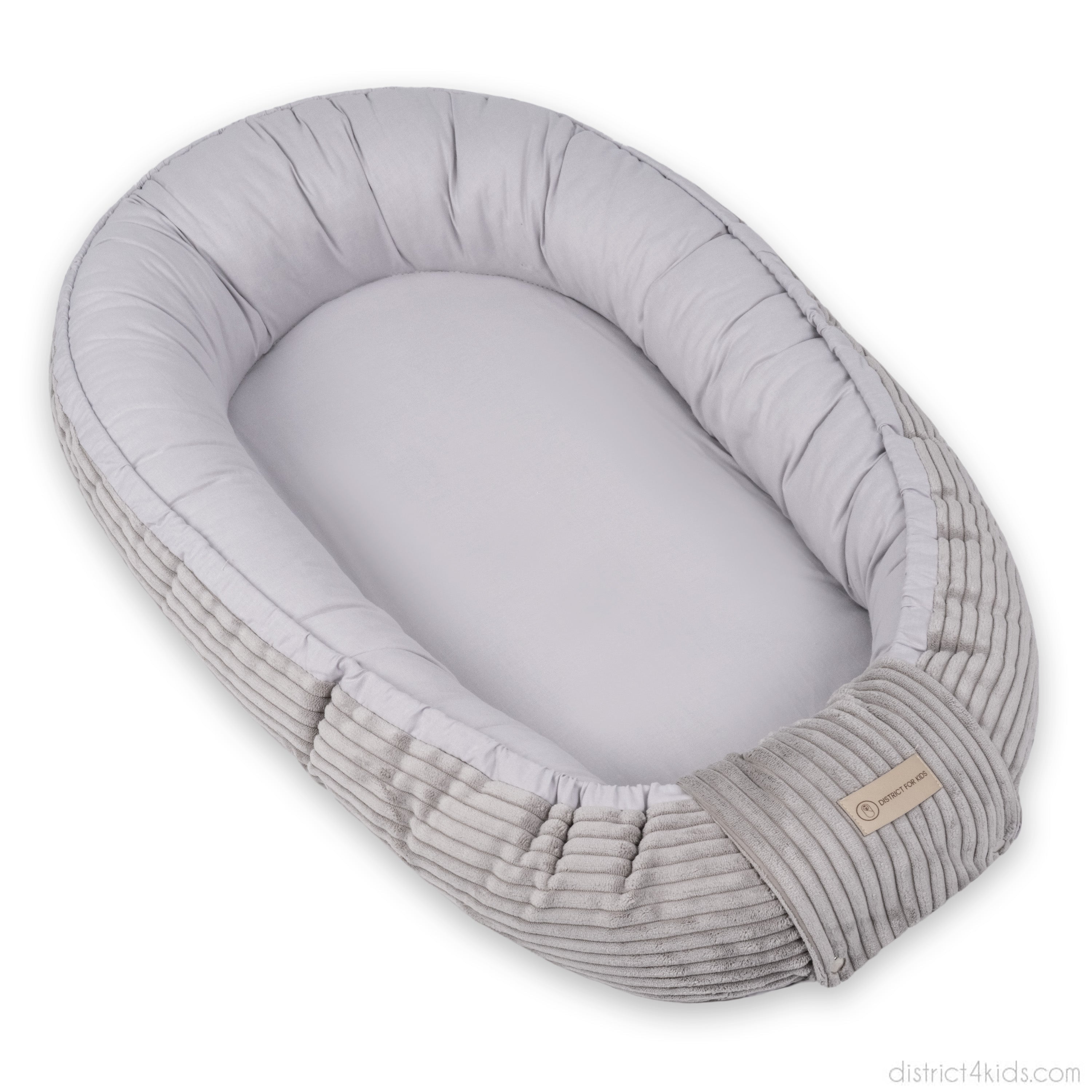 Babynestchen Cord – Mitwachsender weicher Baby-Kokon - Grau - Babynestchen