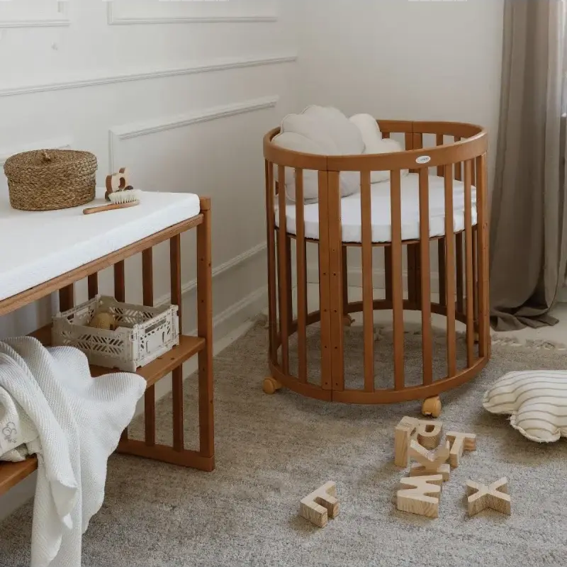 Babybett 7-in-1 – Ein Bett für viele Jahre - mitwachsend | Ovale Form - Babybett