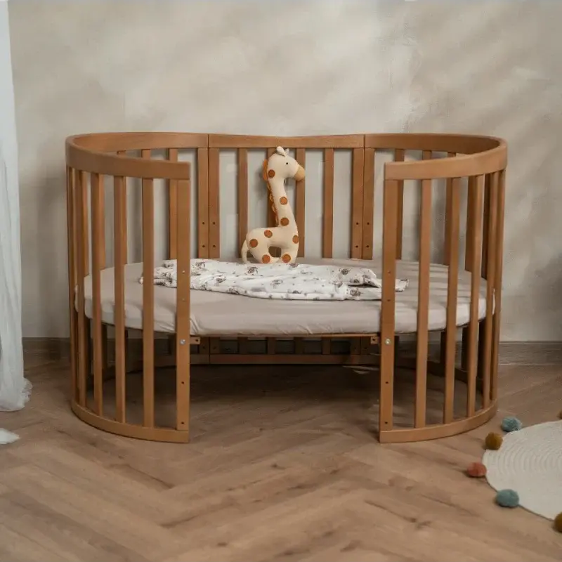 Babybett 7-in-1 – Ein Bett für viele Jahre - mitwachsend | Ovale Form - Babybett